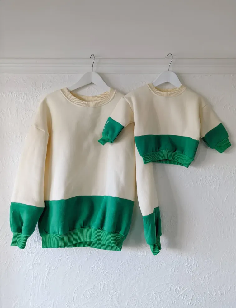 Adult Frankie Colourblock Jumper Green