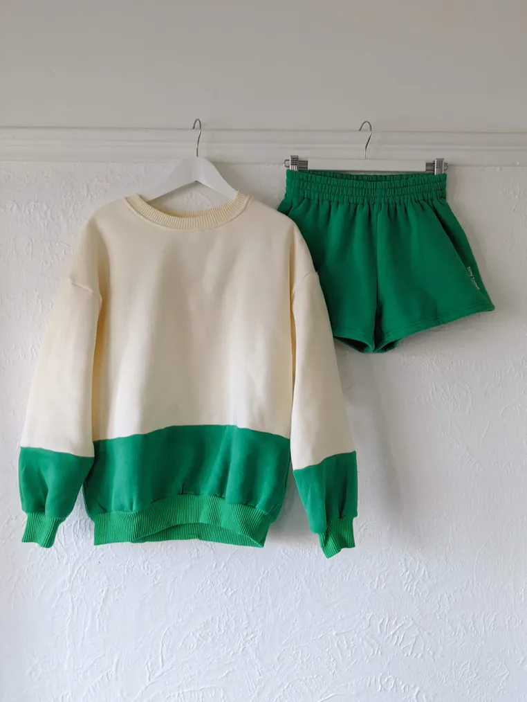 Adult Frankie Colourblock Jumper Green