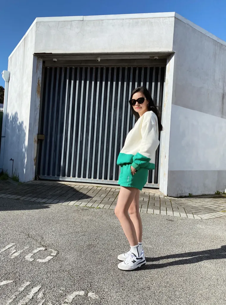 Adult Frankie Colourblock Jumper Green