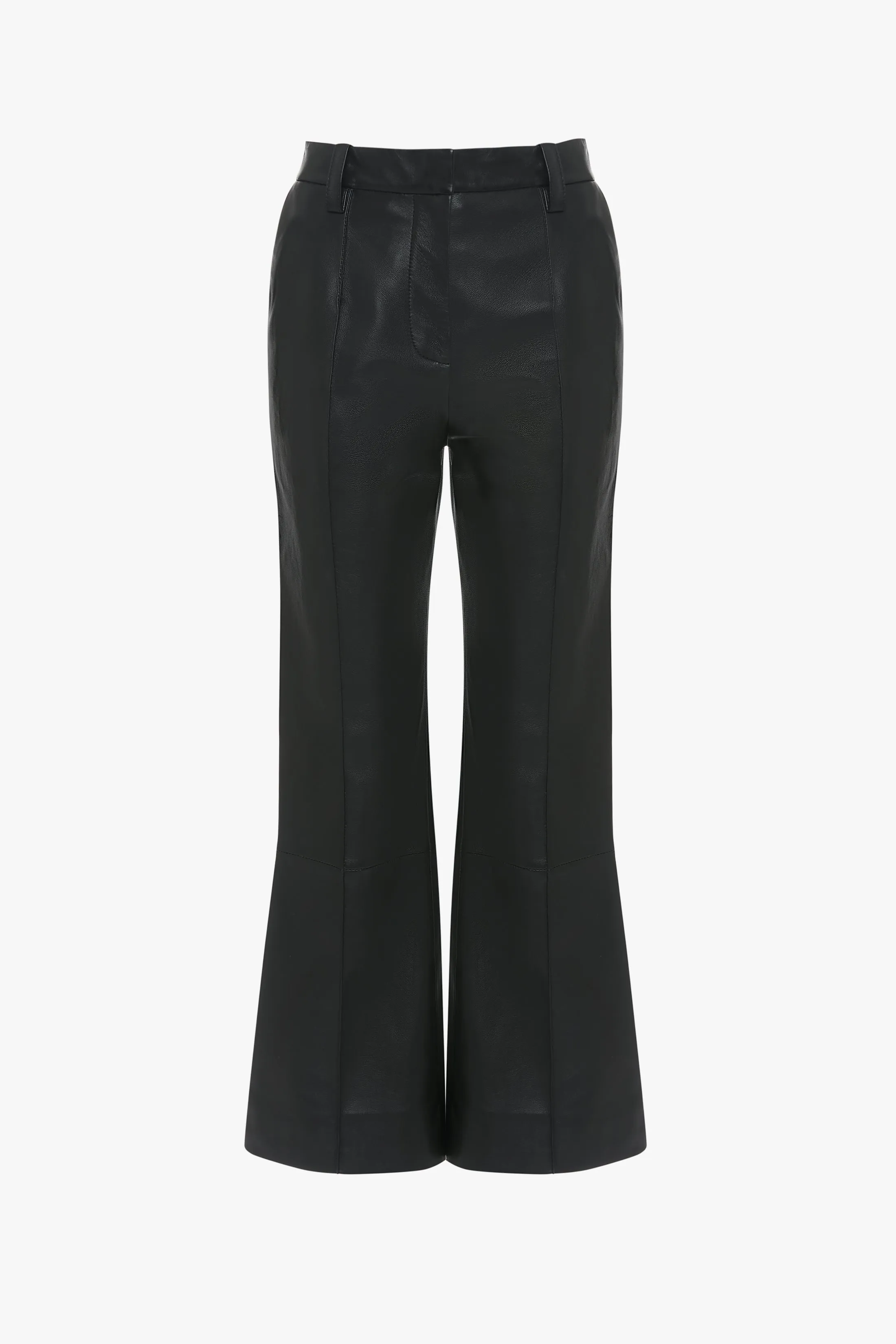 Alina High Waisted Trouser In Soft Black Leather