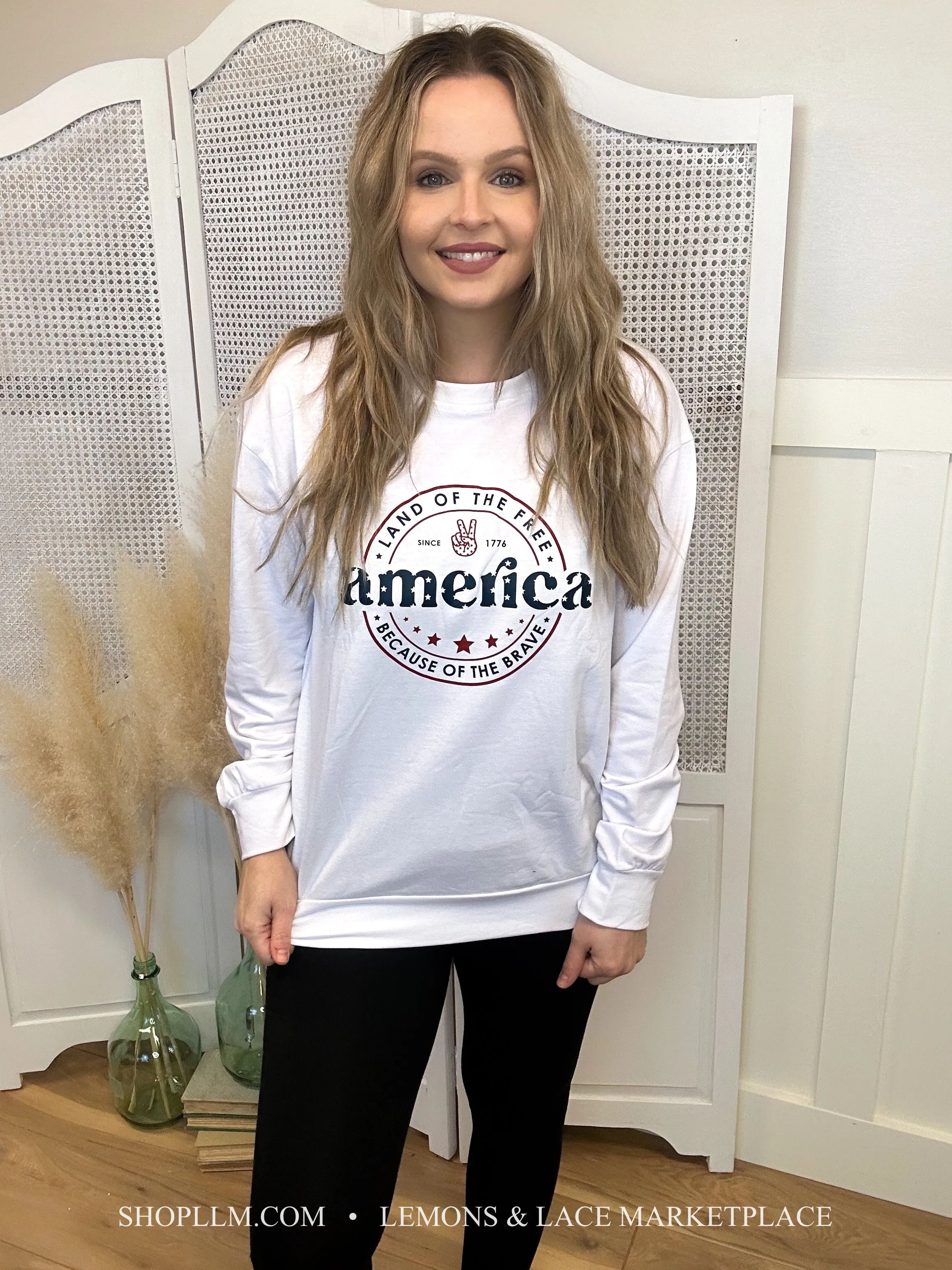 America Land of Free Lightweight Sweater