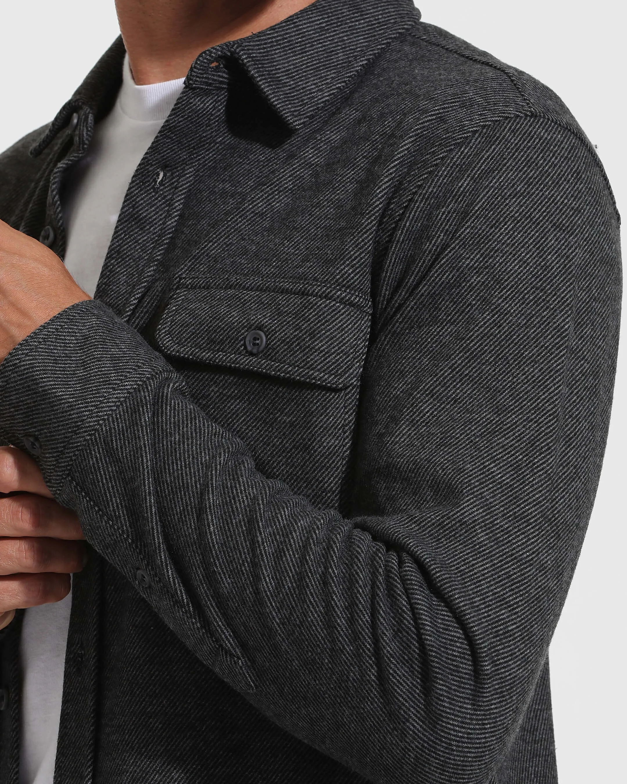 Black Carbon Long Sleeve Sweater Shirt