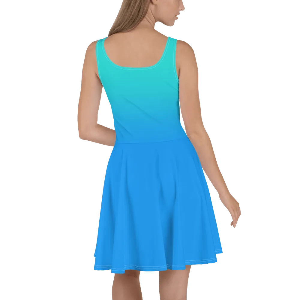 Blue Gradient Women's Skater Dress