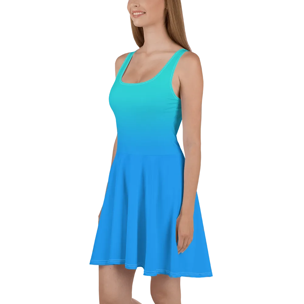 Blue Gradient Women's Skater Dress