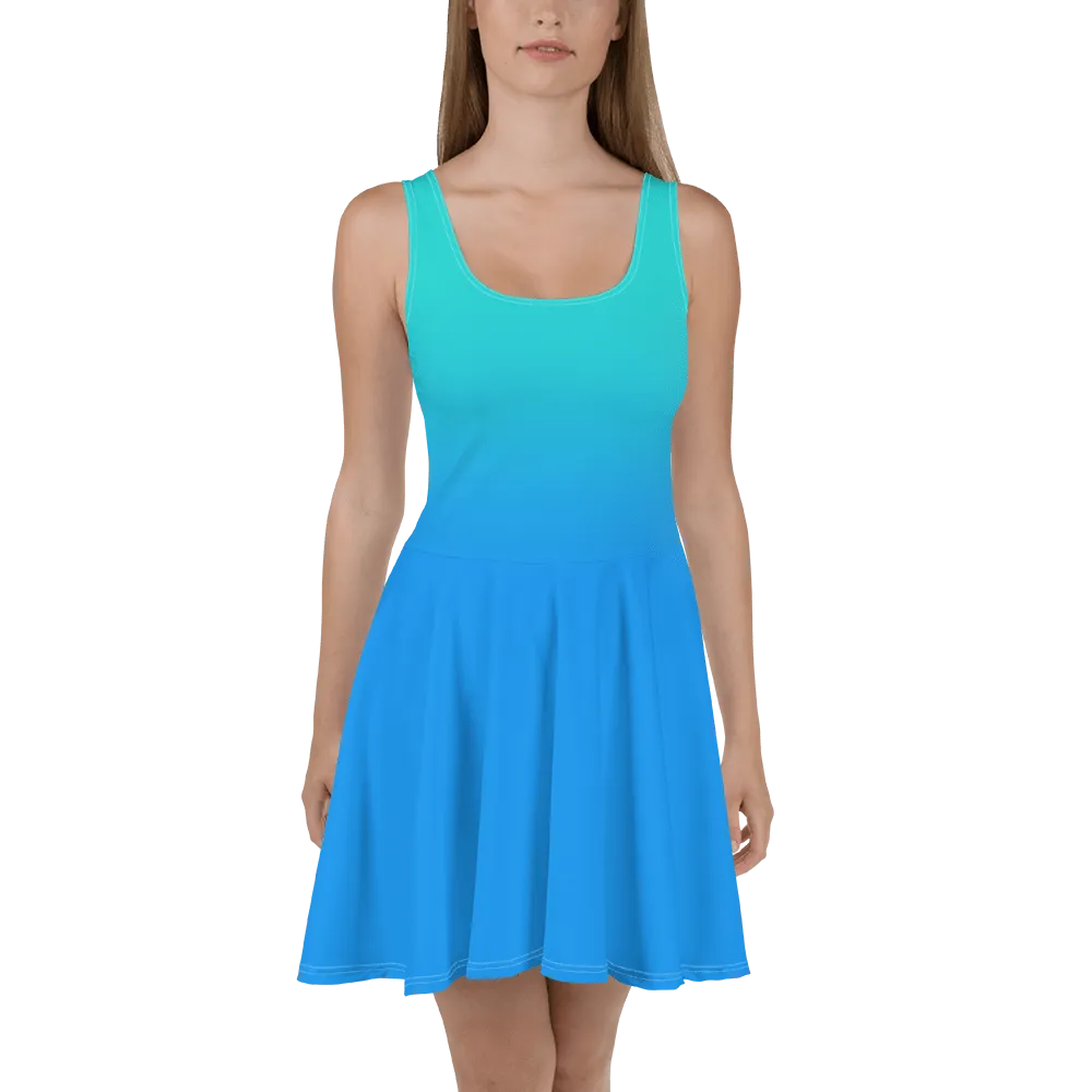 Blue Gradient Women's Skater Dress