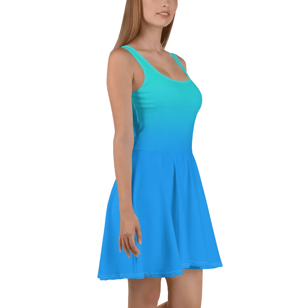 Blue Gradient Women's Skater Dress