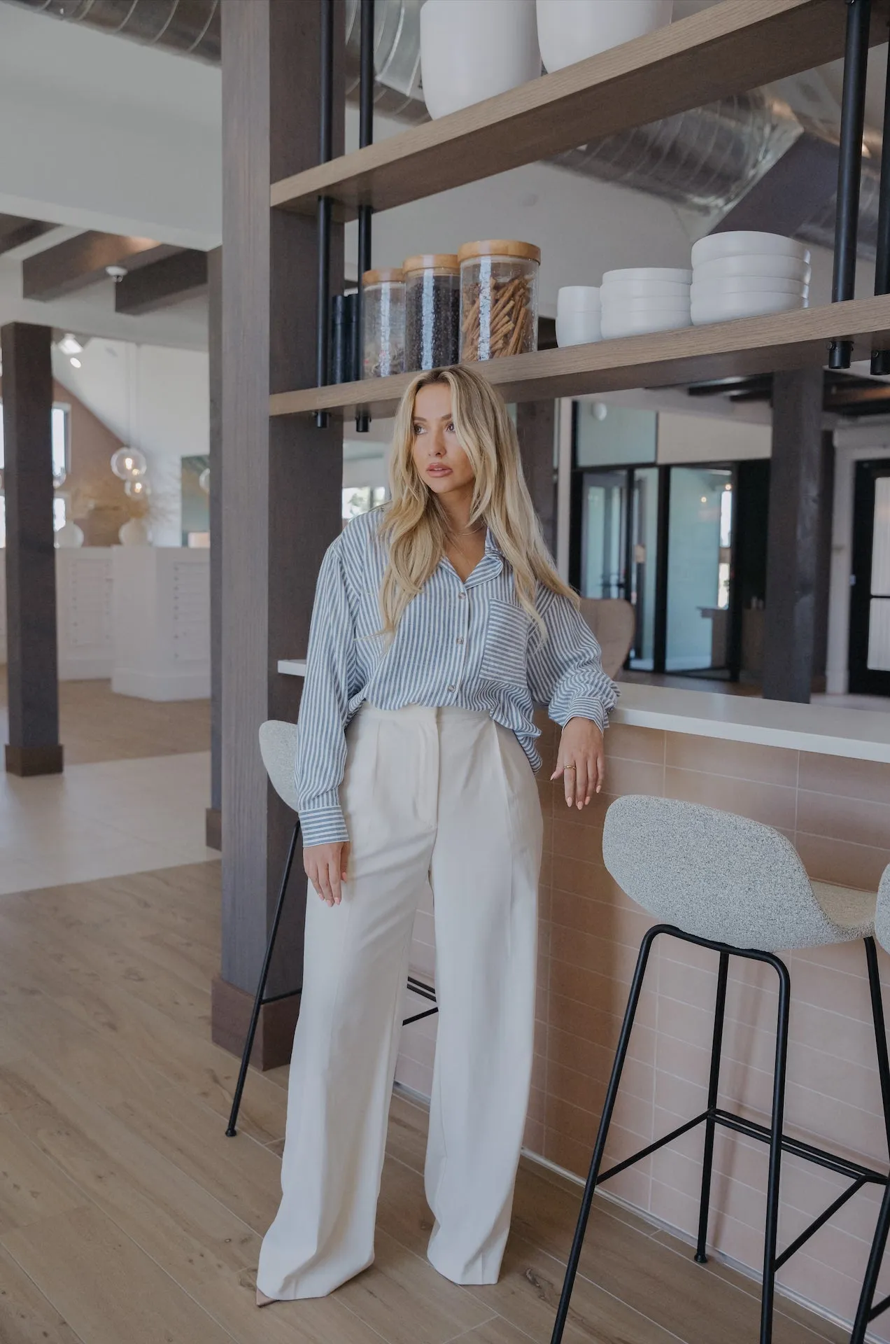 Blue Striped Button Down Shirt