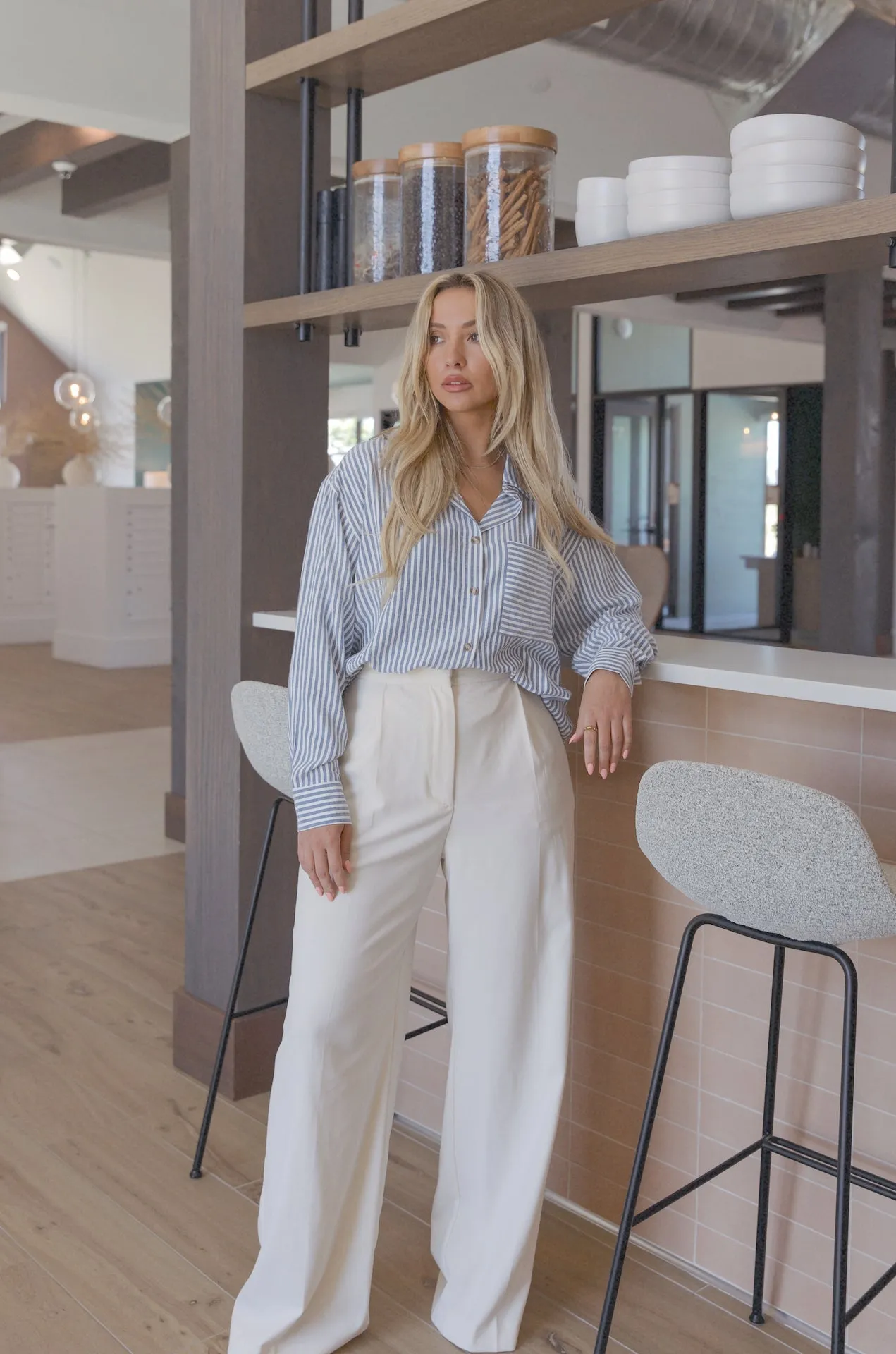 Blue Striped Button Down Shirt