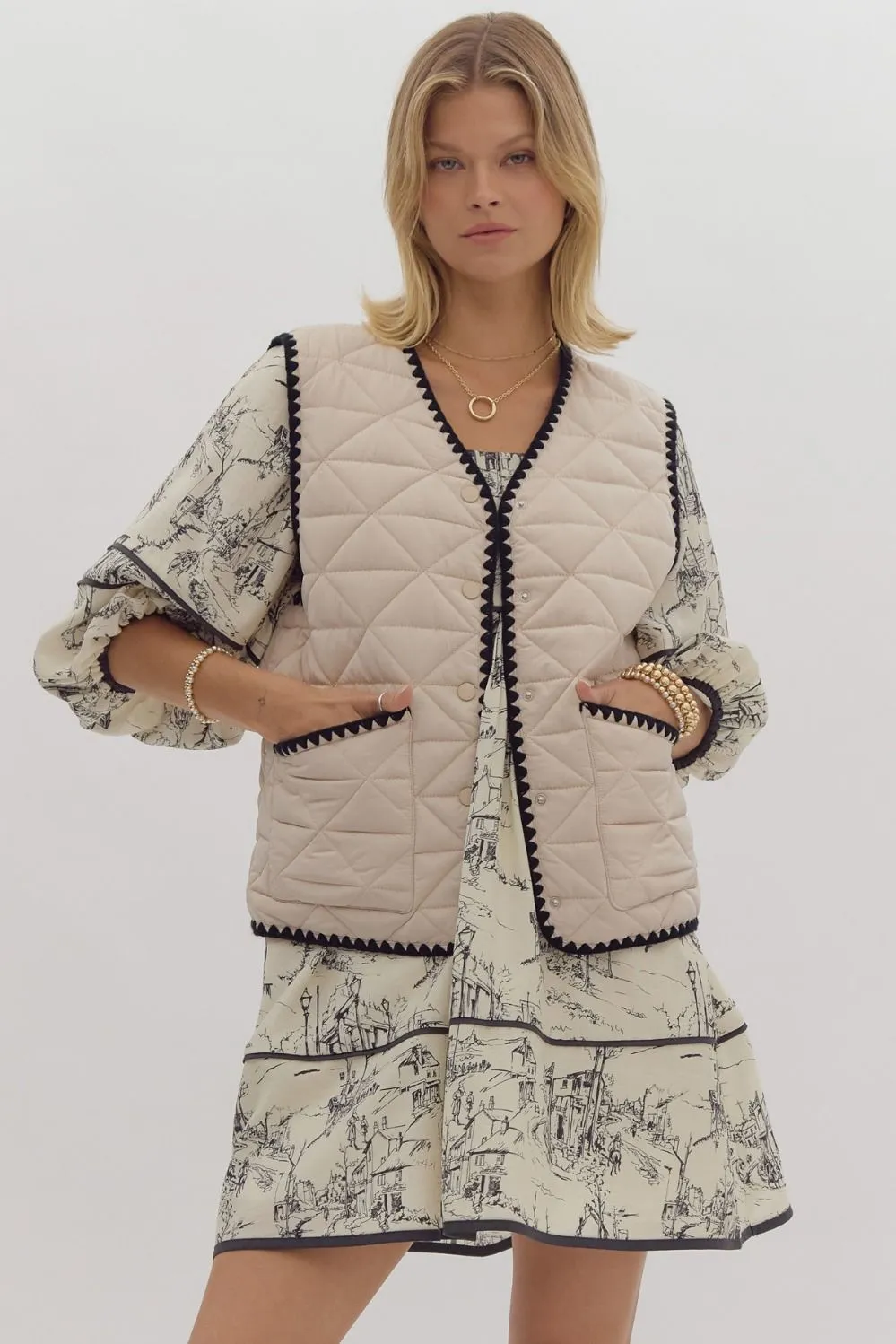 Bonfire Favorite Sand Quilted Vest