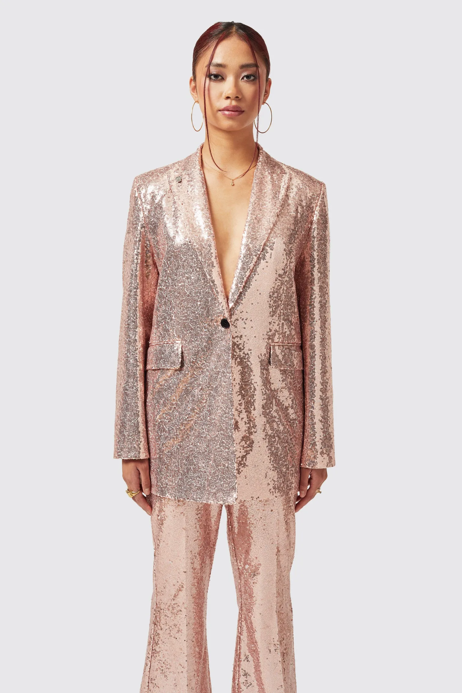 Caladium Slim Fit Pink Sequin Suit - ARCHIVE