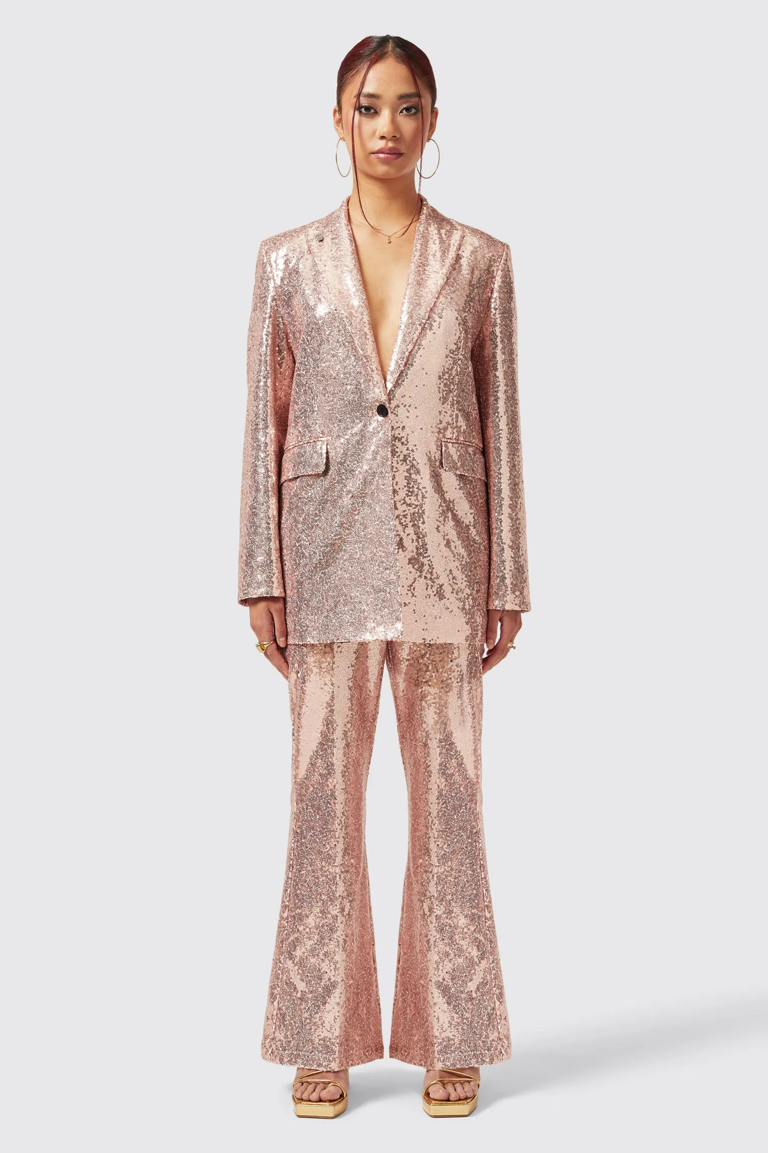 Caladium Slim Fit Pink Sequin Suit - ARCHIVE