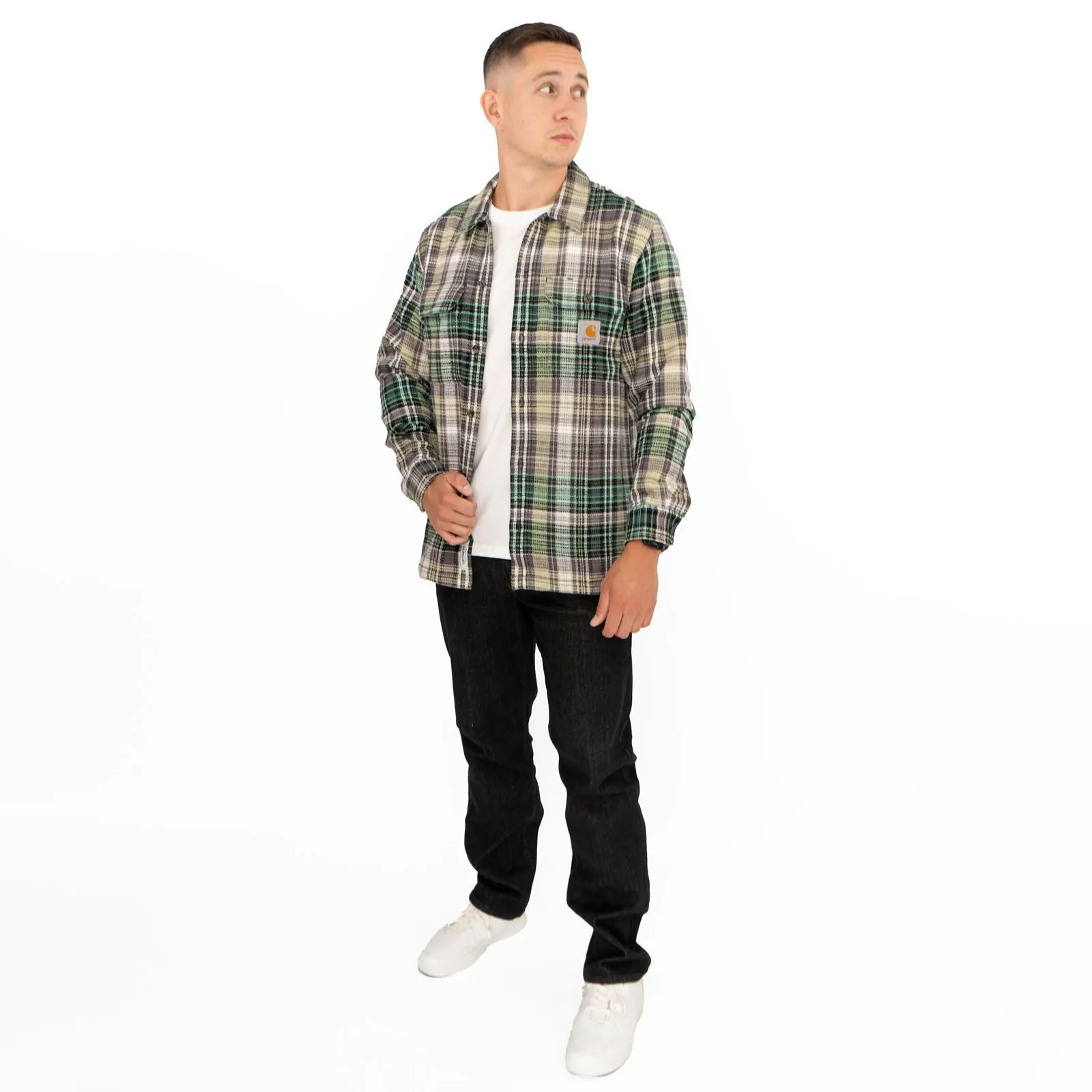 Carhartt WIP Mens Long Sleeve Valmon Green Shirt