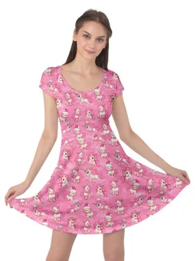 Christmas Unicorns Cap Sleeve Dress