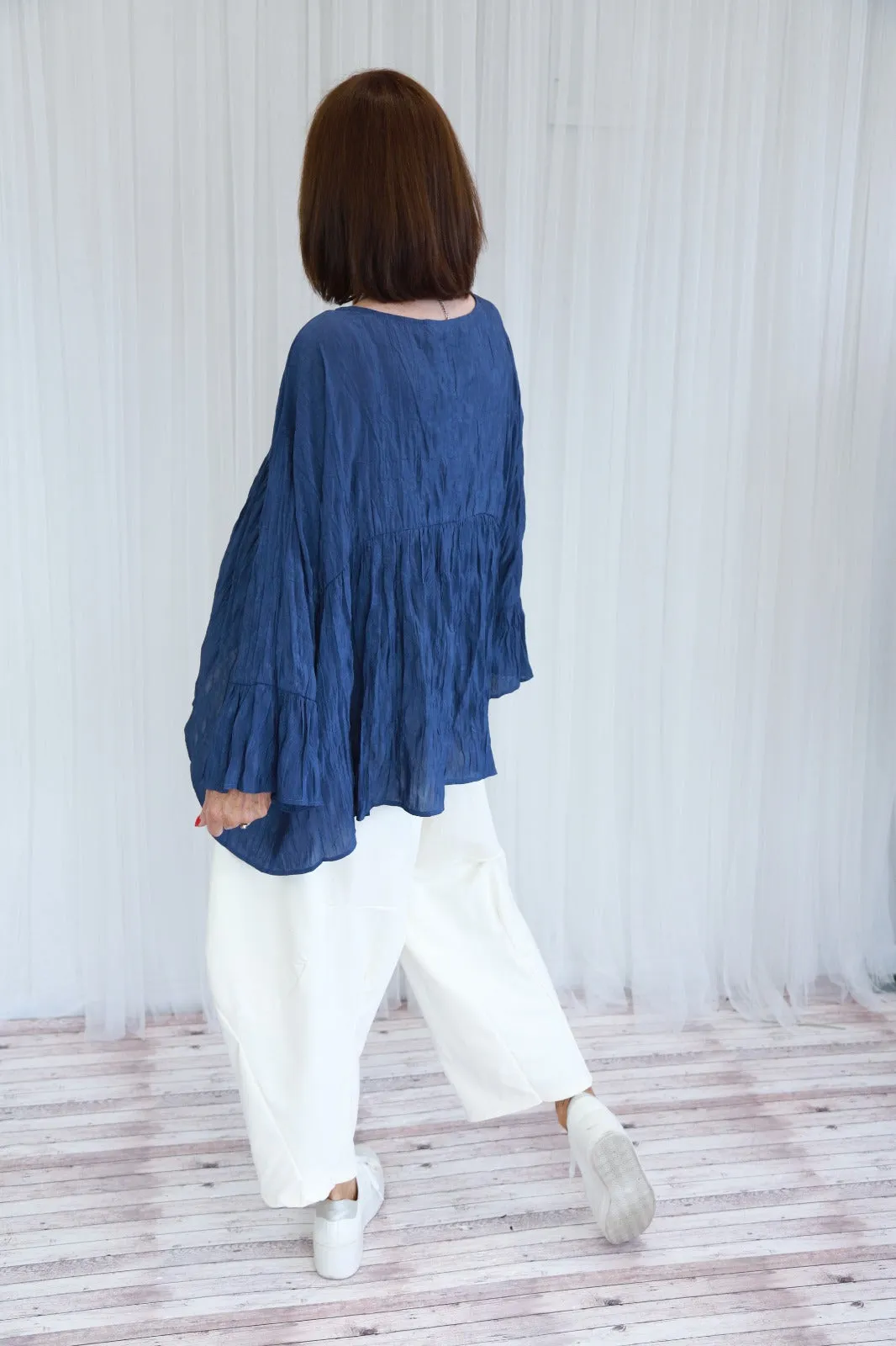 CLARA CHIFFON TOP - NAVY WF1898