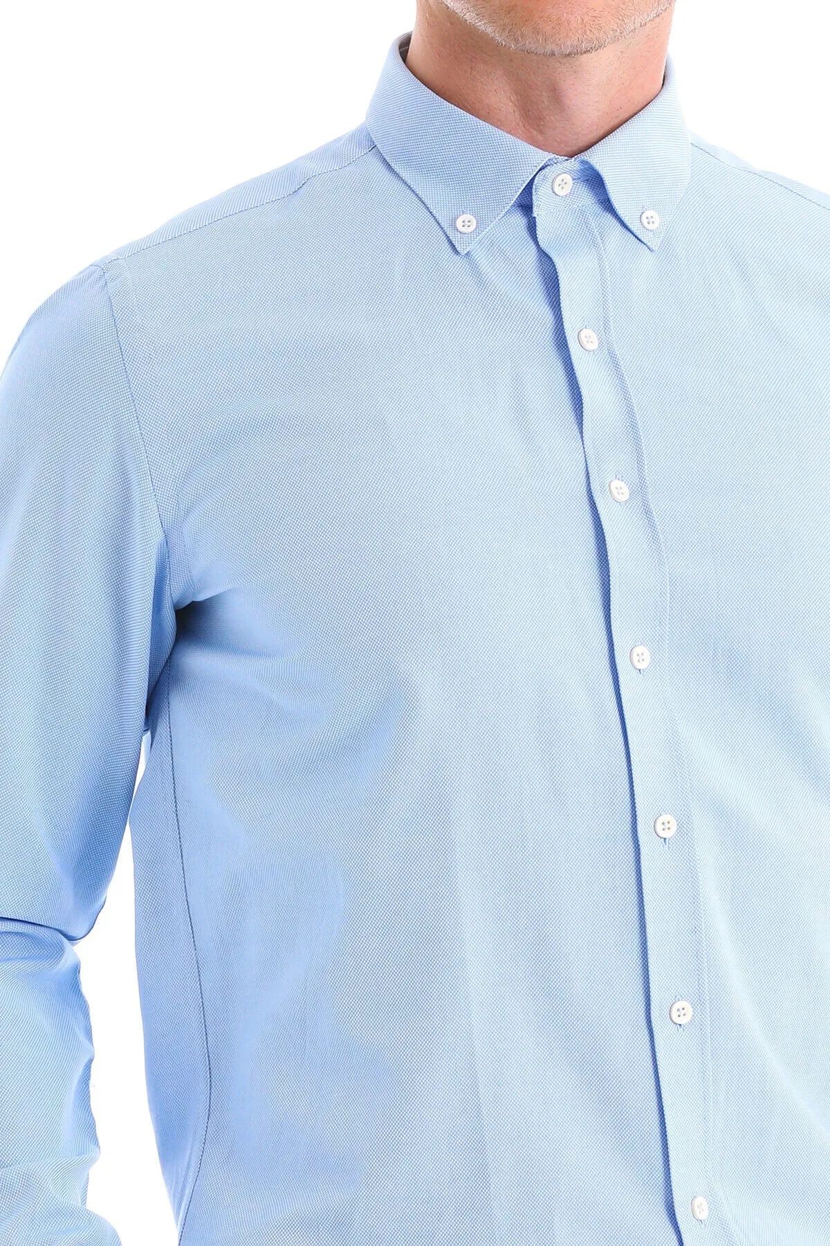 Comfort Fit Long Sleeve Cotton Blend Blue Casual Shirt