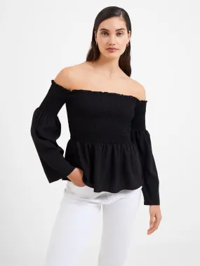 Crepe Light Smocked Bardot Top