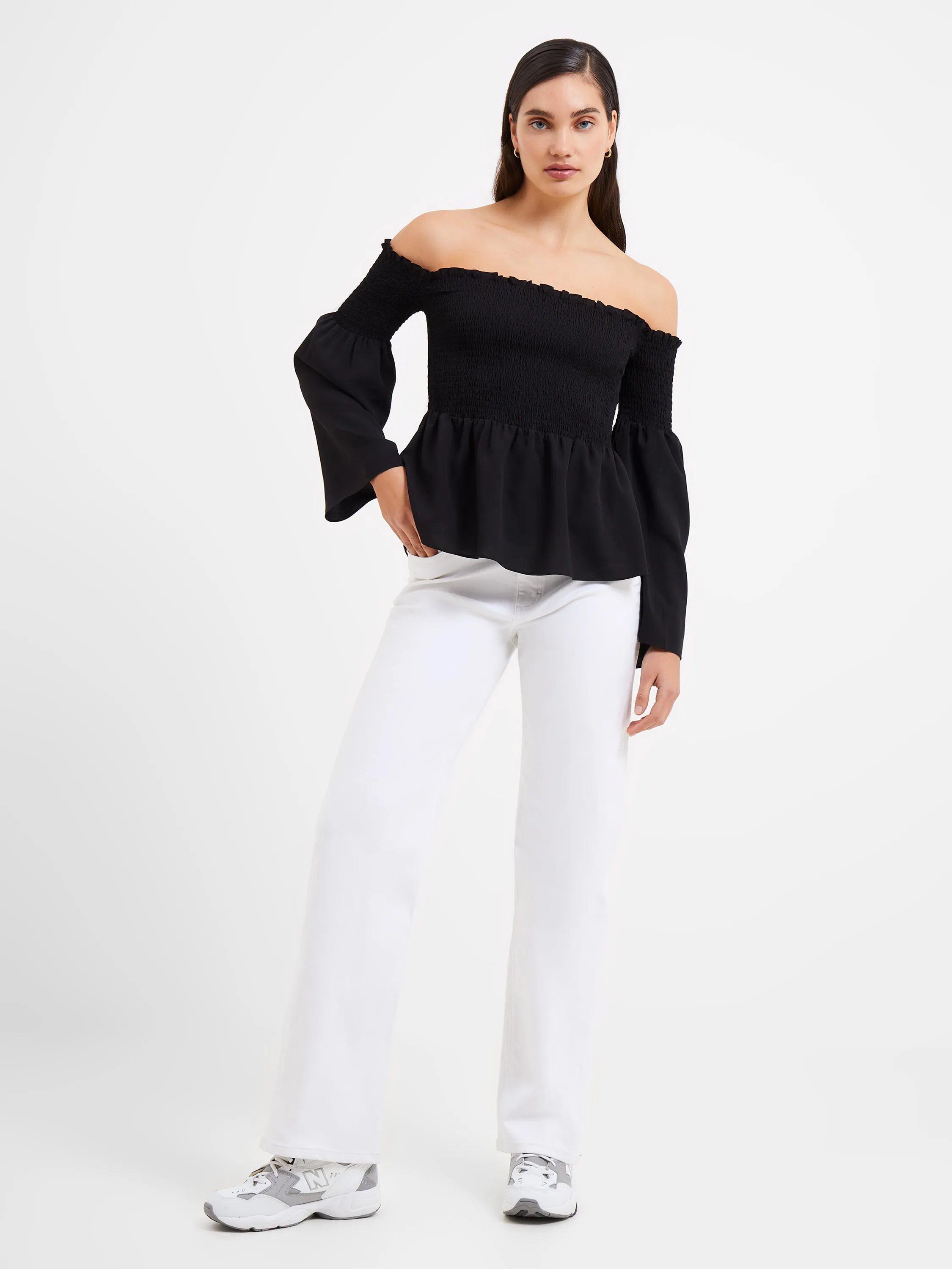 Crepe Light Smocked Bardot Top