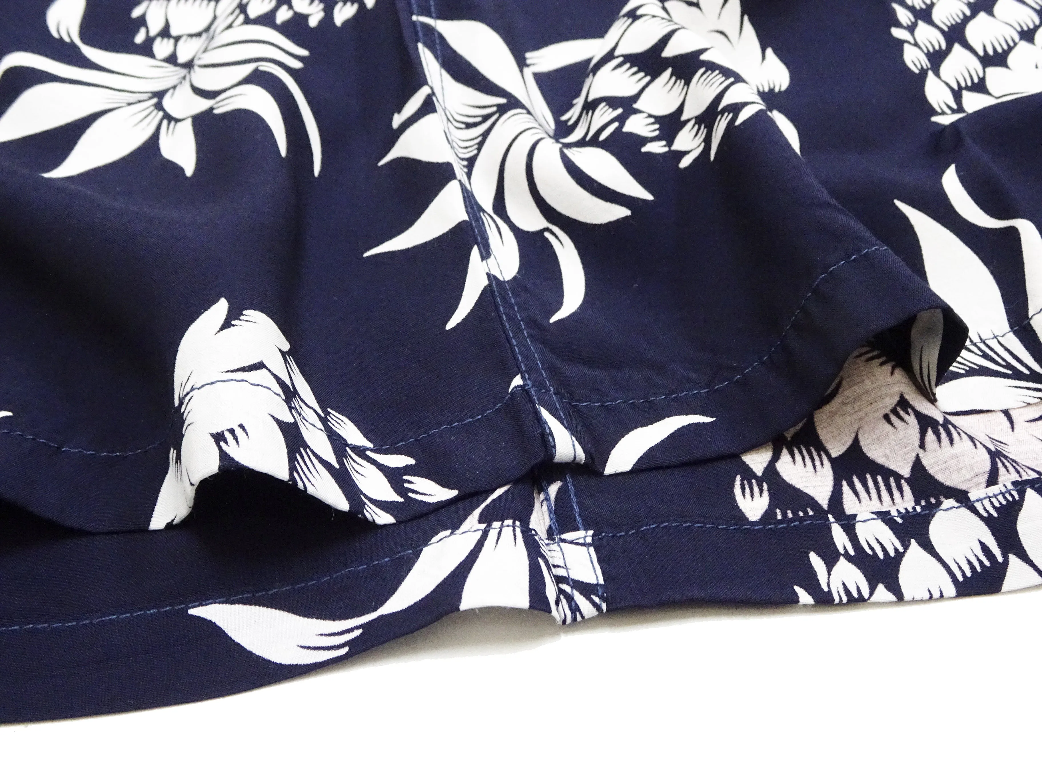 Duke Kahanamoku Hawaiian Shirt Men's Duke's Pineapple Short Sleeve Rayon Aloha Shirt DK36201 128 Navy-Blue