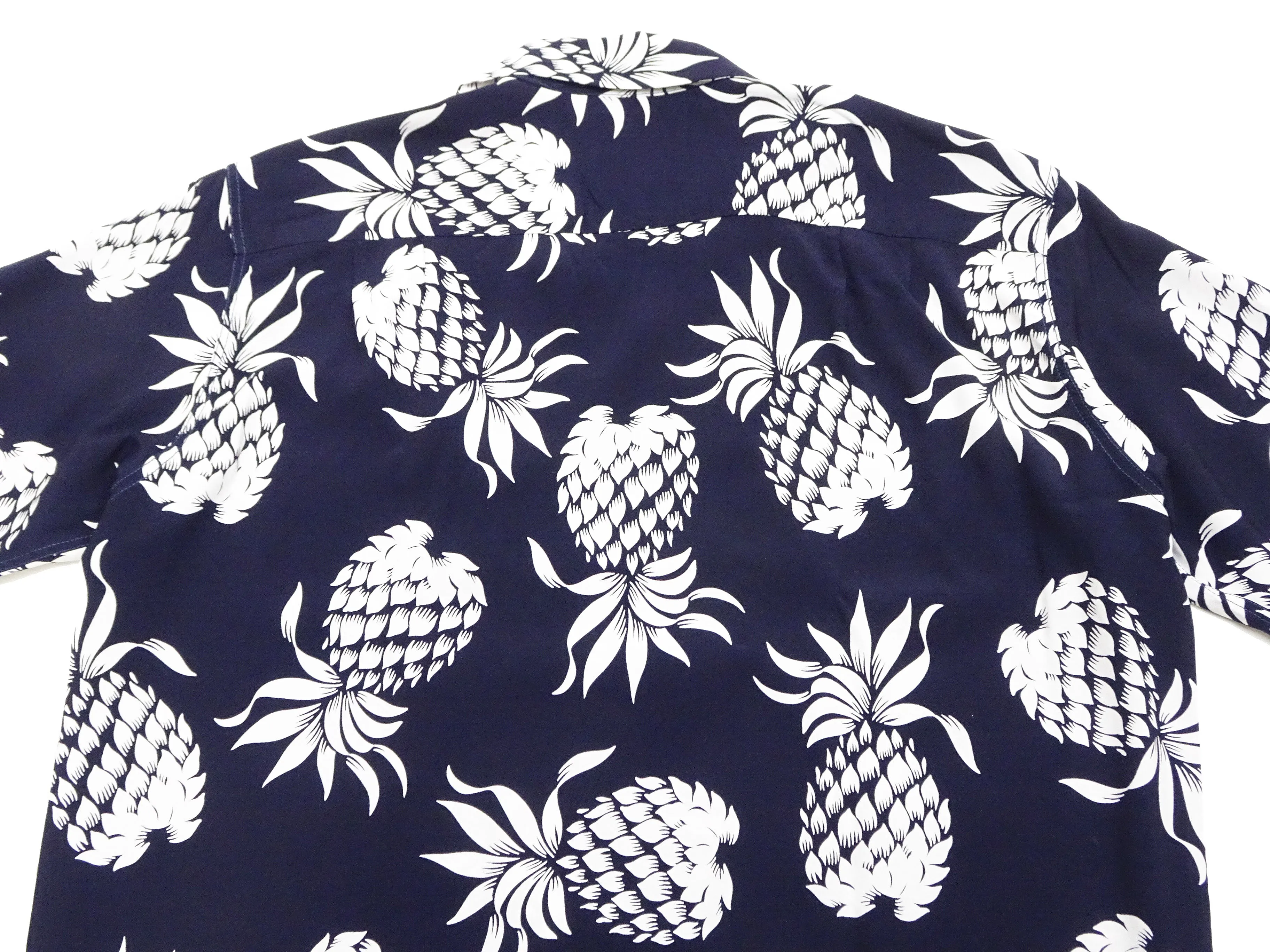 Duke Kahanamoku Hawaiian Shirt Men's Duke's Pineapple Short Sleeve Rayon Aloha Shirt DK36201 128 Navy-Blue