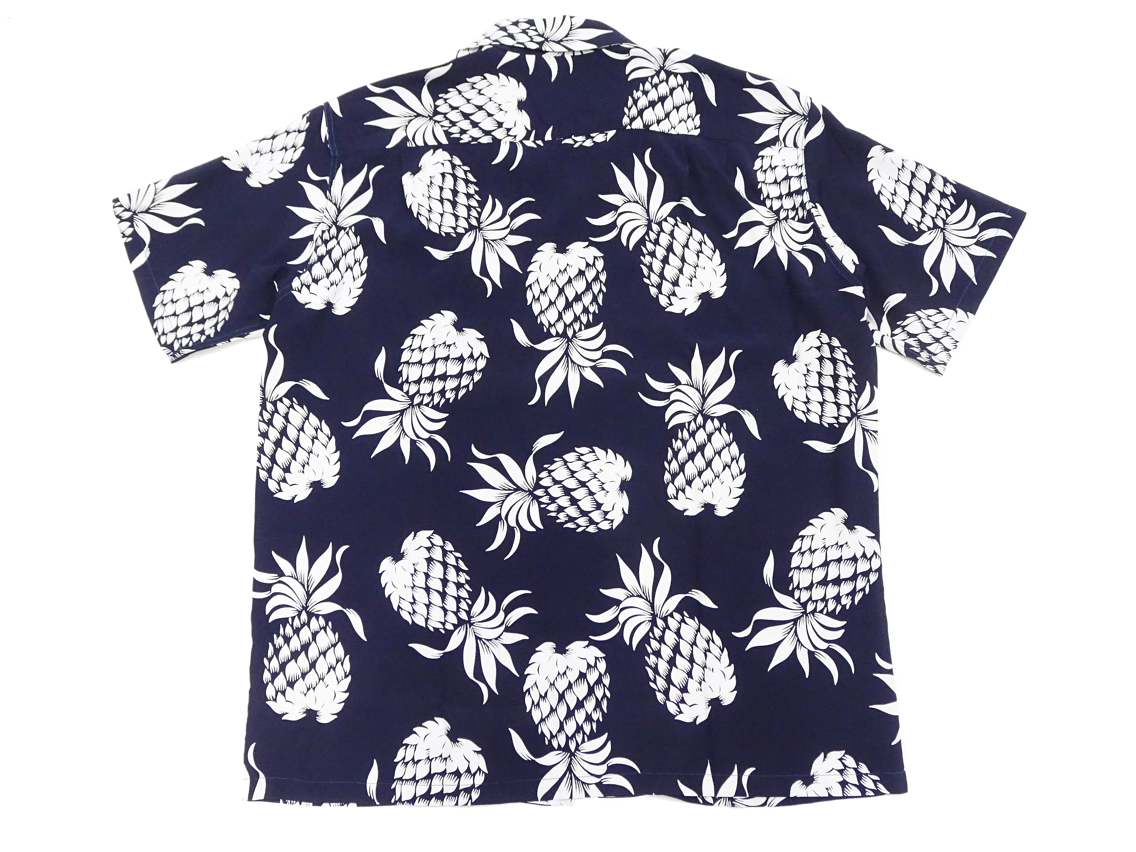 Duke Kahanamoku Hawaiian Shirt Men's Duke's Pineapple Short Sleeve Rayon Aloha Shirt DK36201 128 Navy-Blue