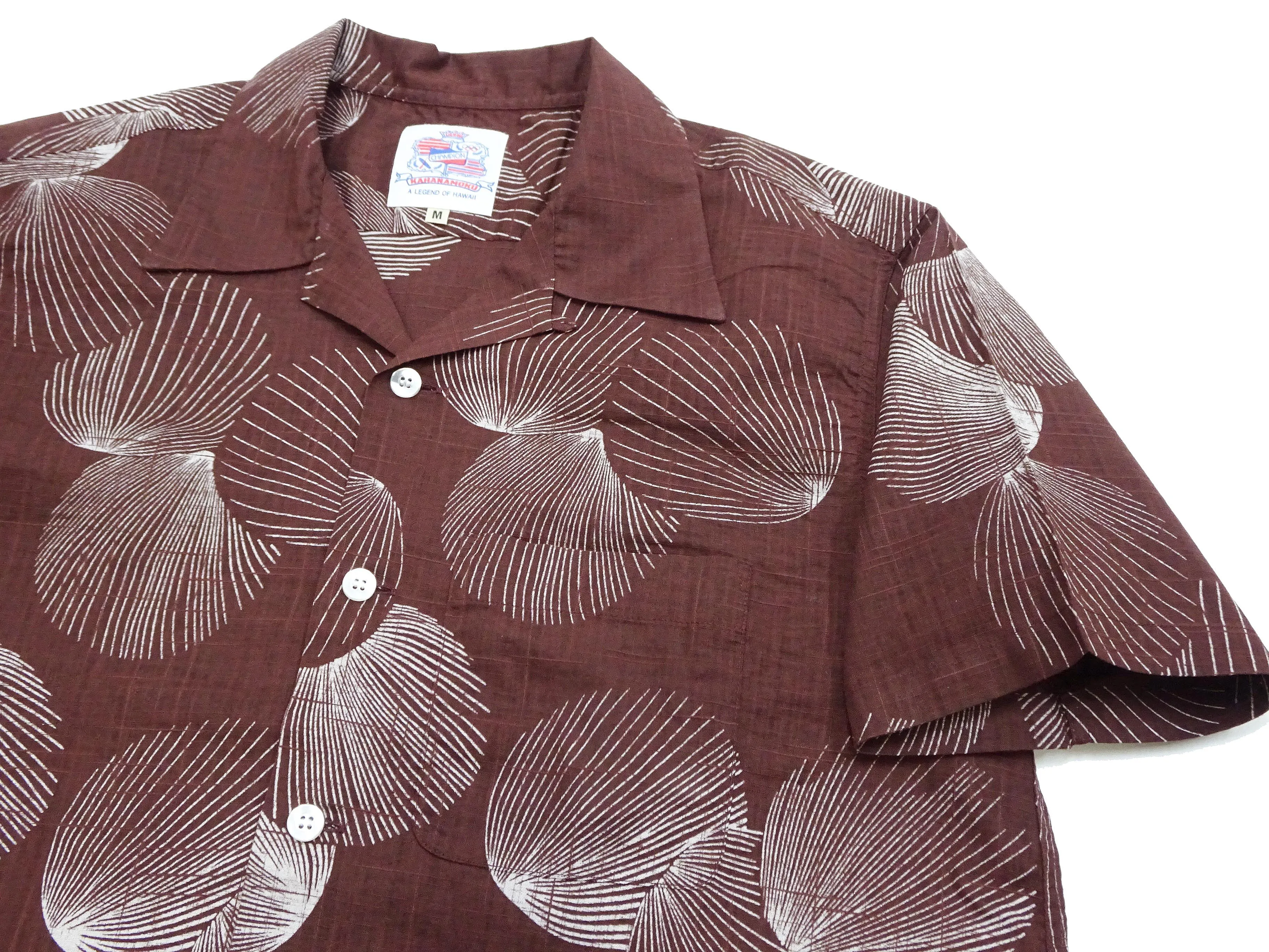 Duke Kahanamoku Hawaiian Shirt Men's Duke's Shell Short Sleeve Cotton Linen Aloha Shirt DK39094 138 Brown