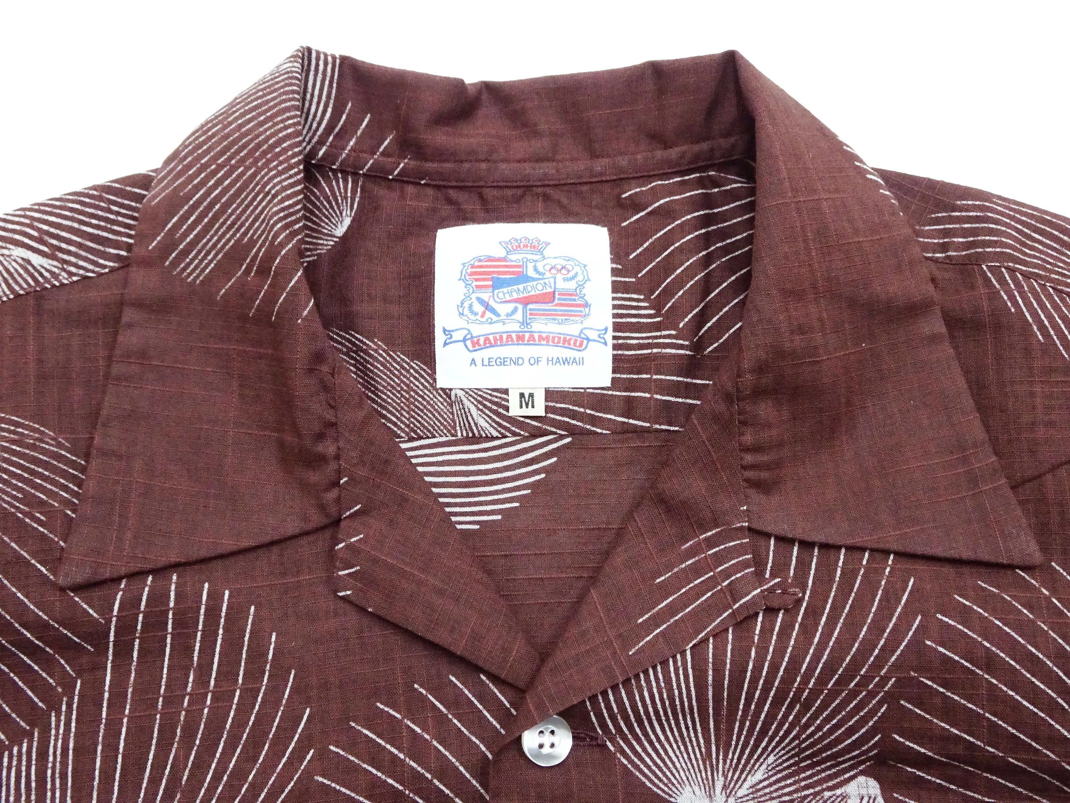 Duke Kahanamoku Hawaiian Shirt Men's Duke's Shell Short Sleeve Cotton Linen Aloha Shirt DK39094 138 Brown