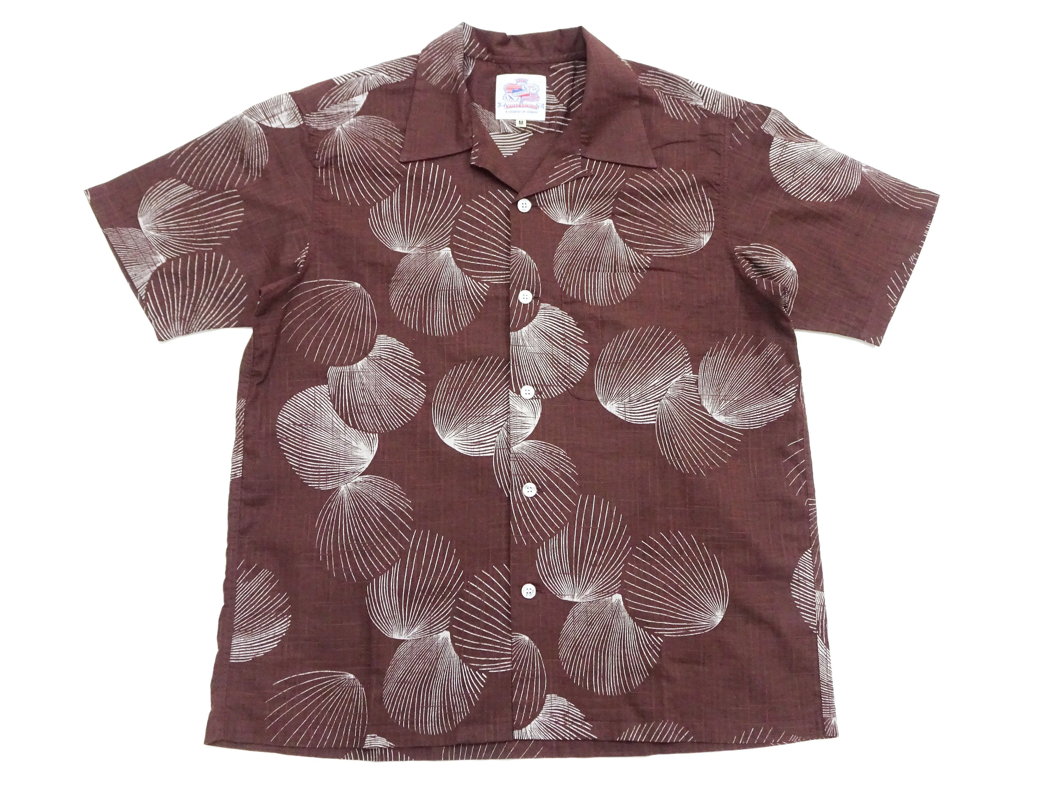 Duke Kahanamoku Hawaiian Shirt Men's Duke's Shell Short Sleeve Cotton Linen Aloha Shirt DK39094 138 Brown