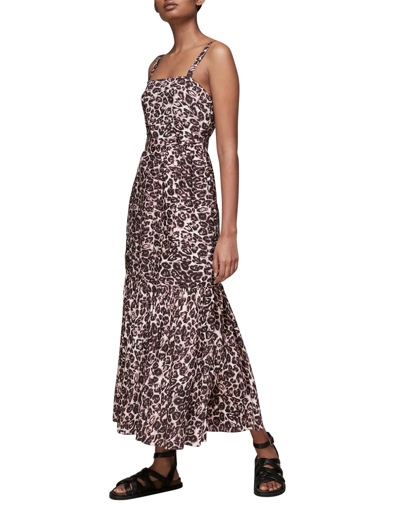 Eleta Leopard Silk Mix Dress