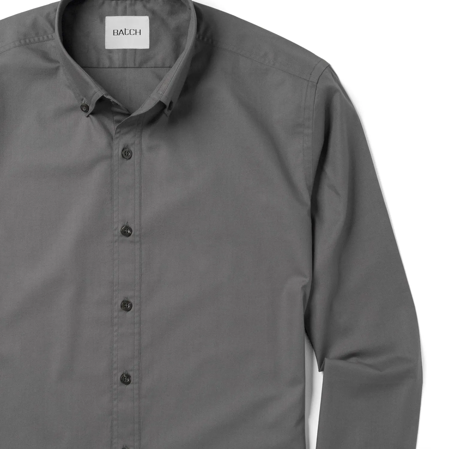 Essential Button Down Collar Casual Shirt - Slate Gray Cotton Twill