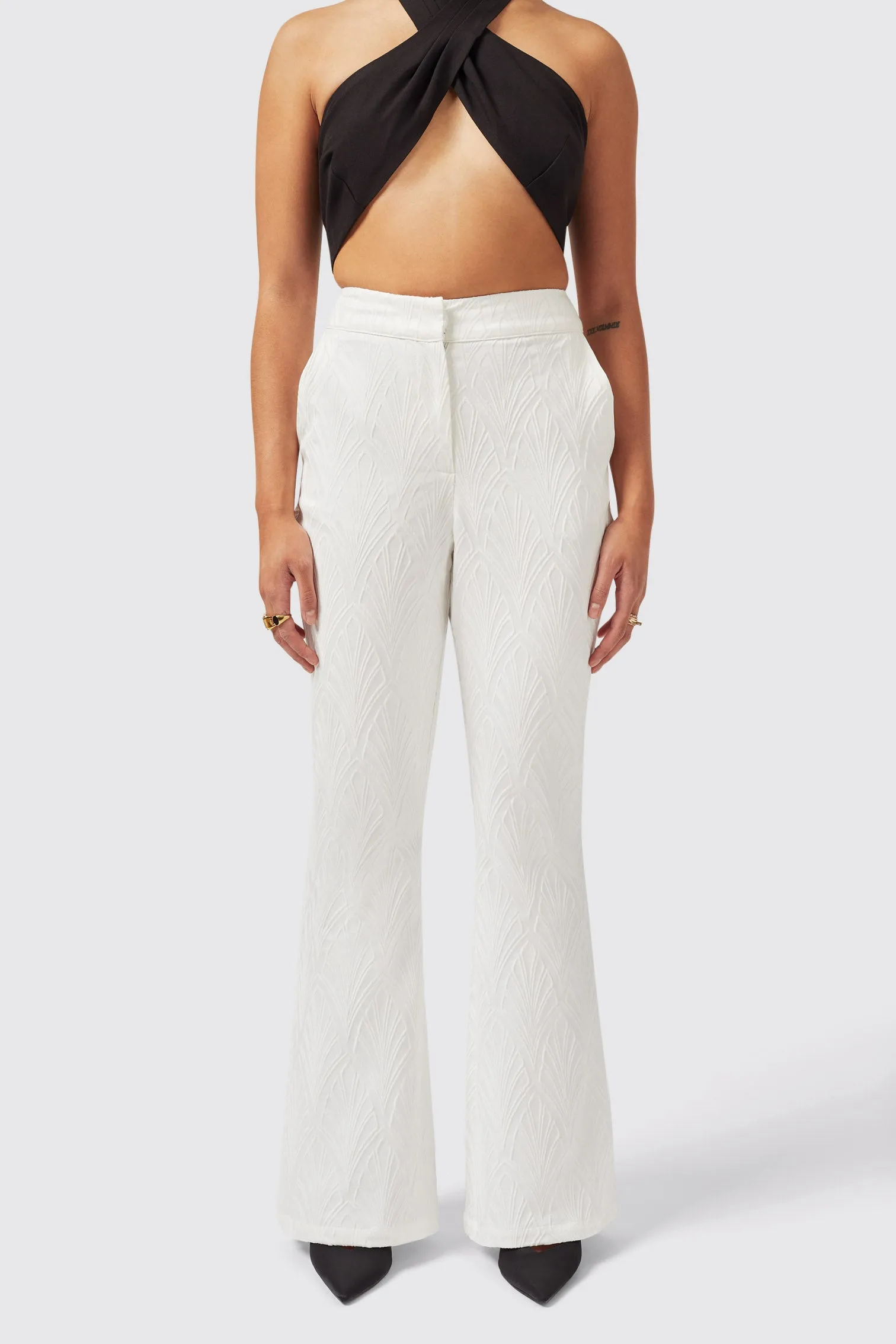 Fiore Slim Fit White Trouser - ARCHIVE