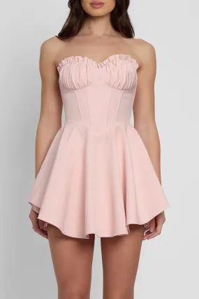 Genoa Corset Flare Mini Dress - Pink