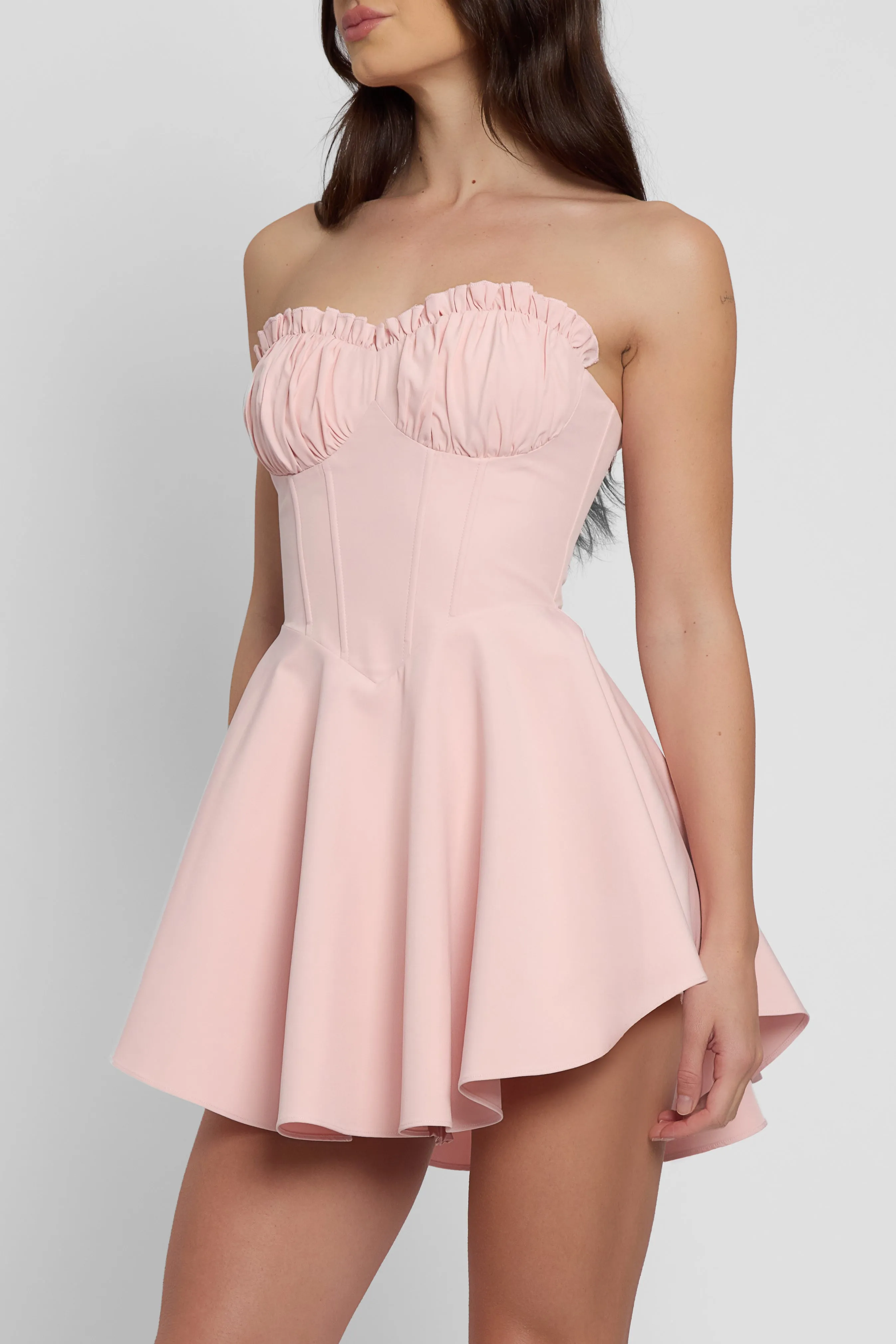 Genoa Corset Flare Mini Dress - Pink