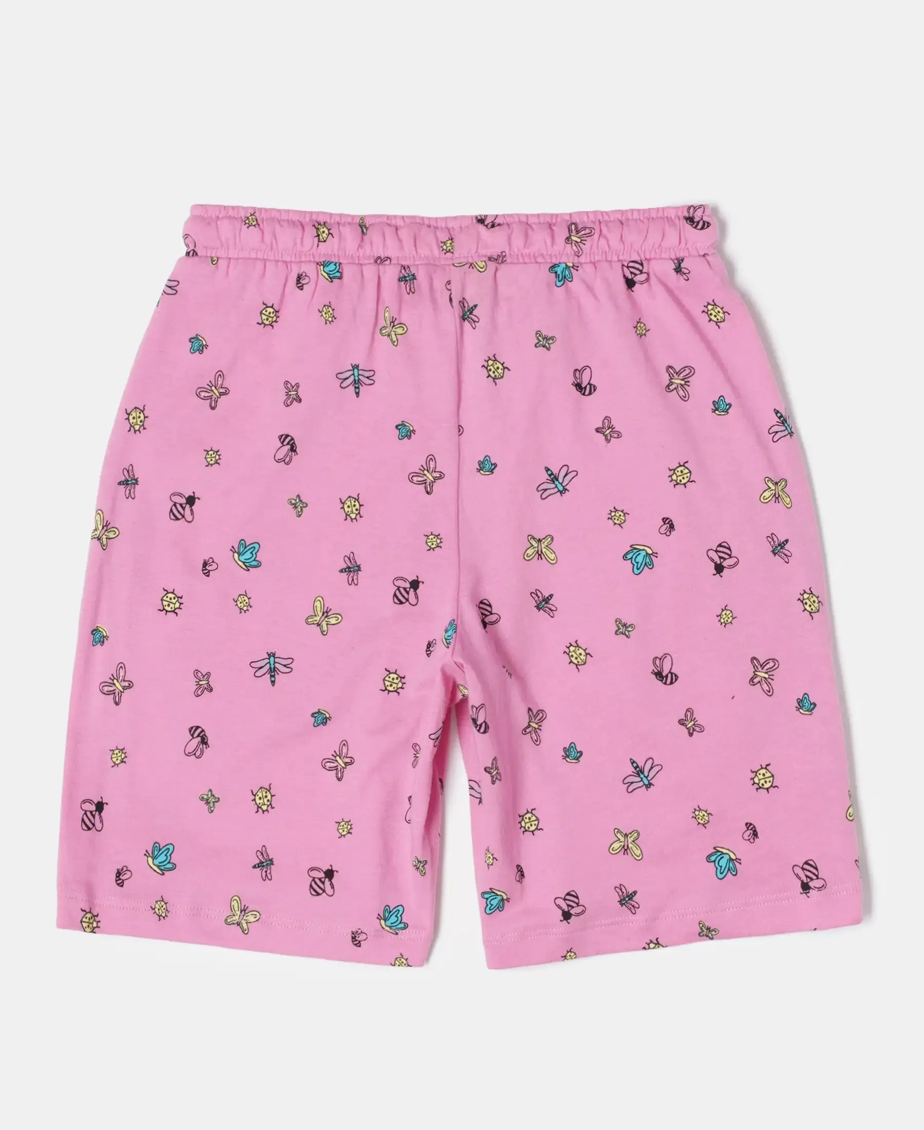 Girl's Super Combed Cotton Printed Shorts - Wild Orchid Printed