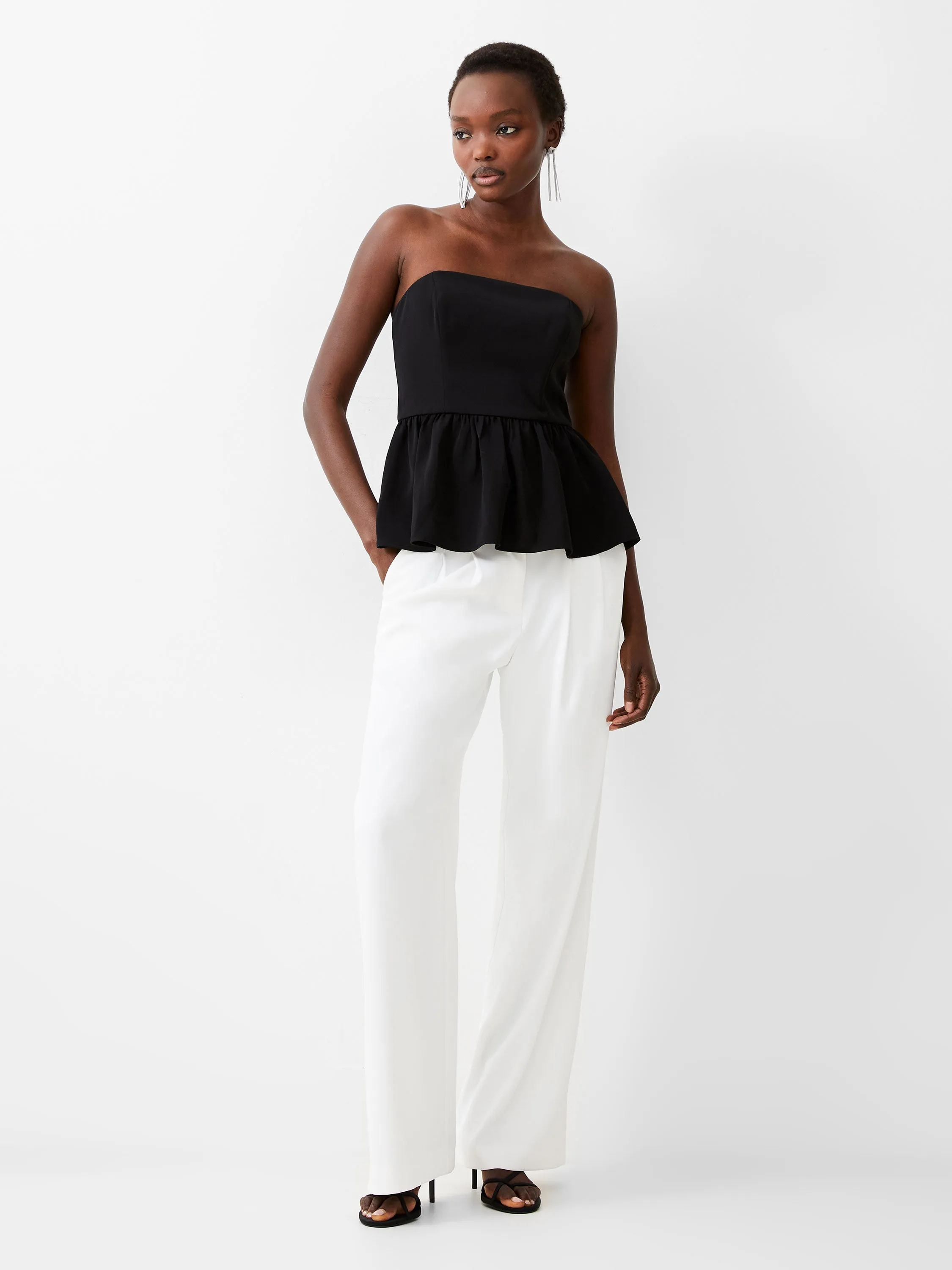 Harry Suiting Strapless Peplum Top