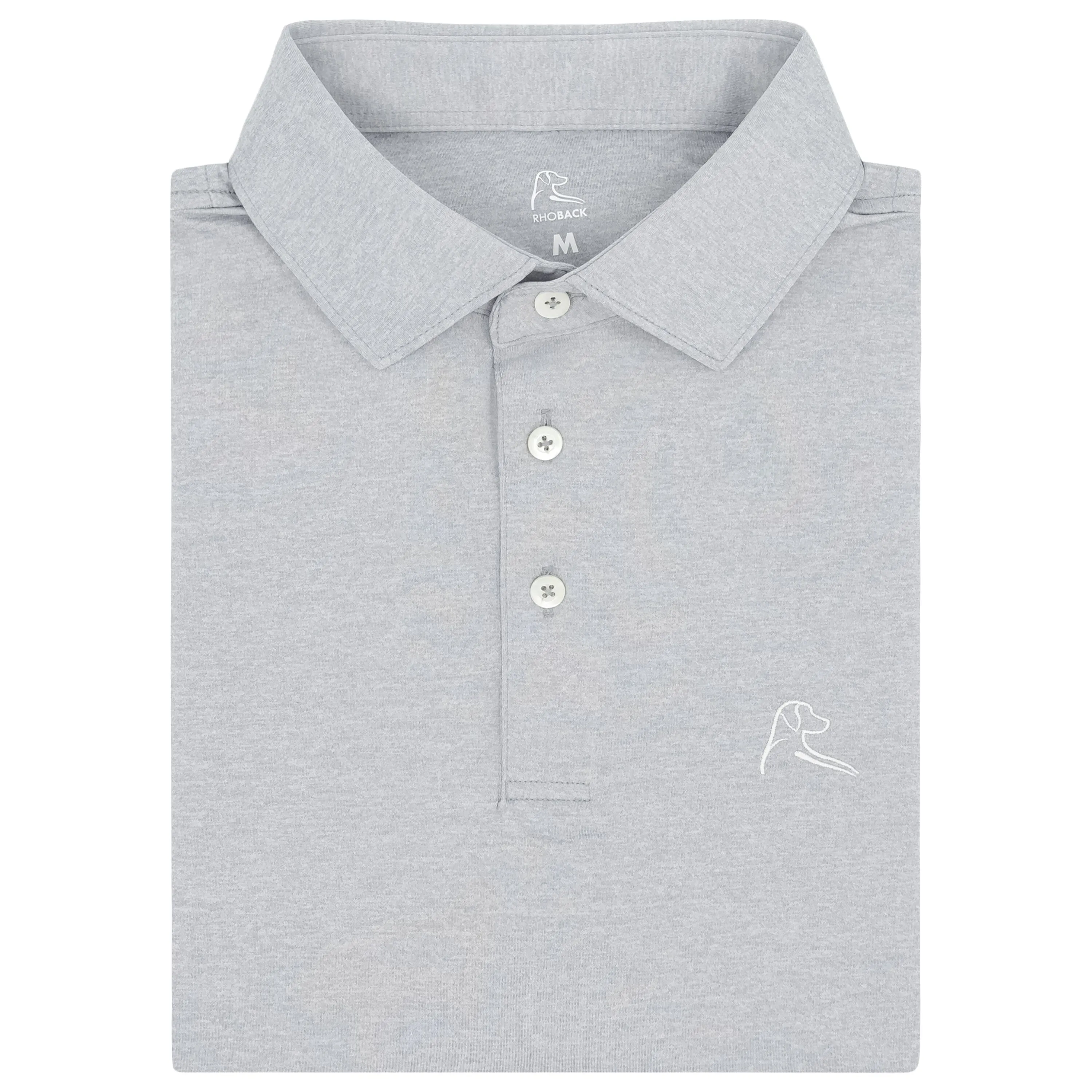 Heather | Performance Polo | Heather - Thunder Grey/White