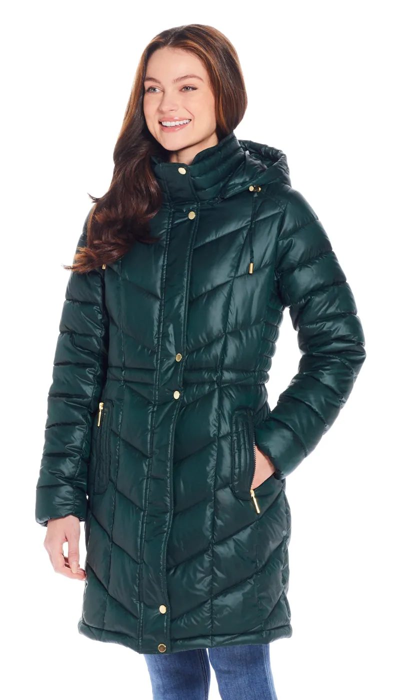 HOODED QUILTED PUFFER JACKET