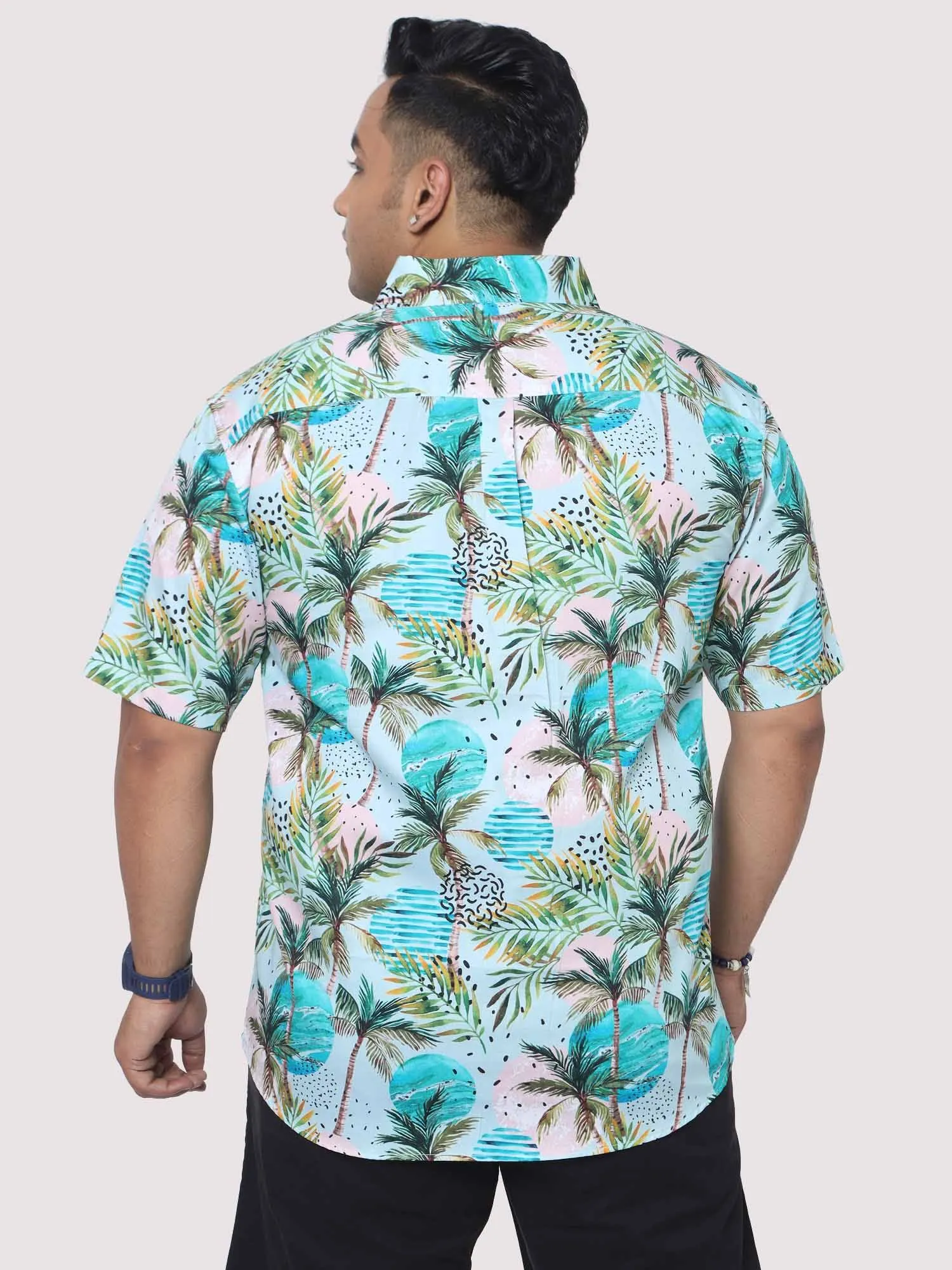 Men Plus Size Coco Fashion Digital Printed Half Shirt