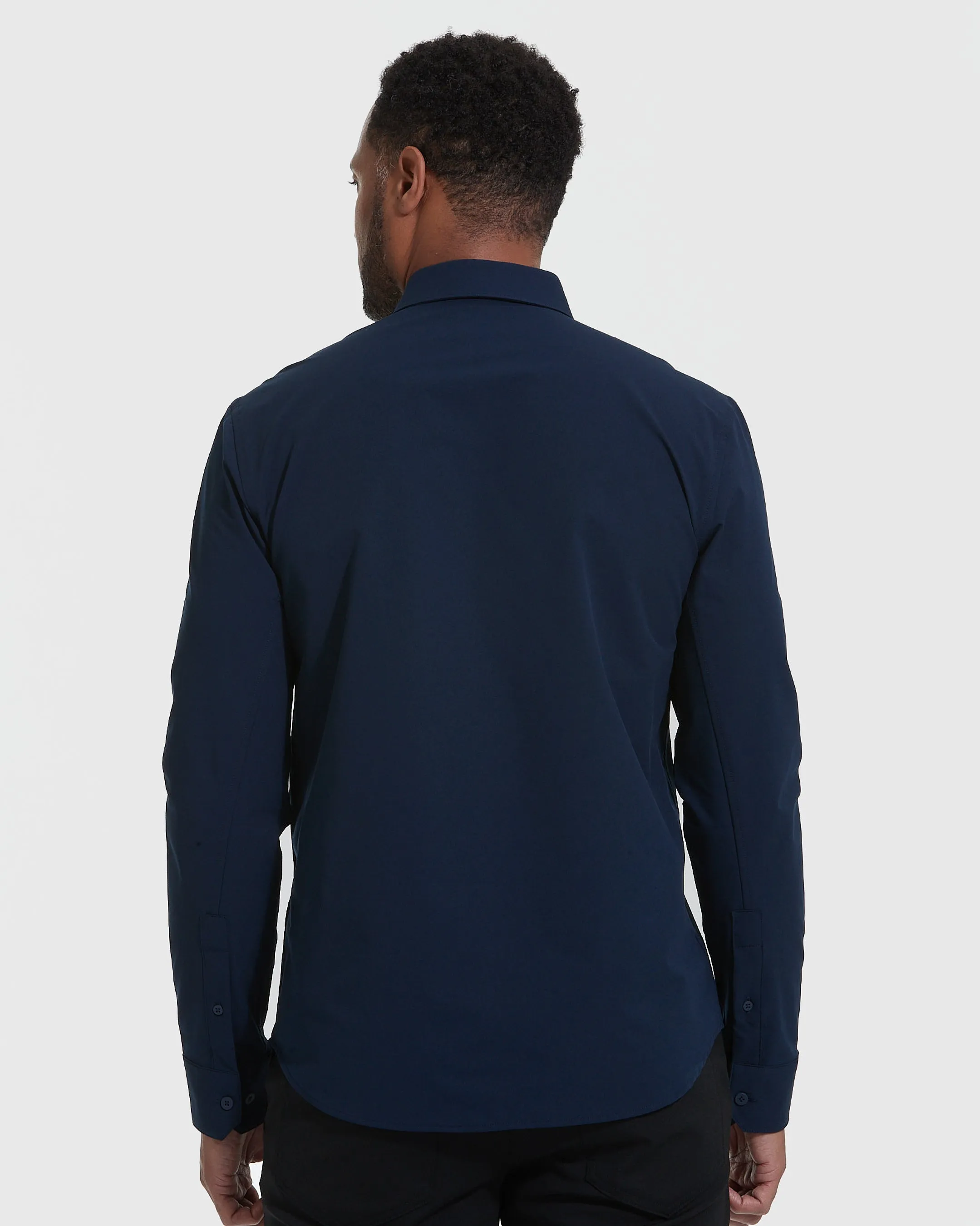 Navy and White Commuter Long Sleeve Shirt 2-Pack