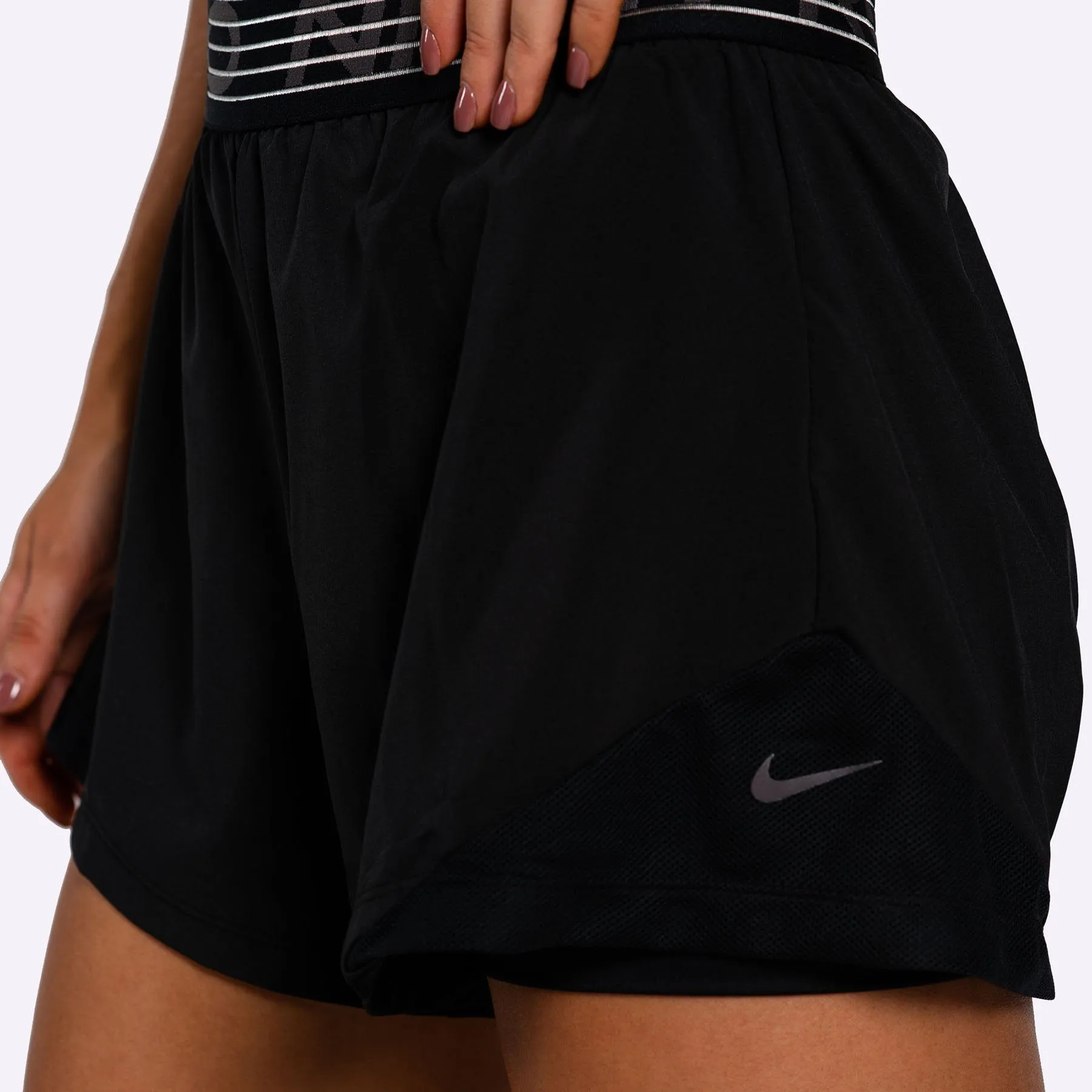 Nike Pro Flex Women's 2-in-1 Woven Shorts - BLACK/BLACK/THUNDER GREY