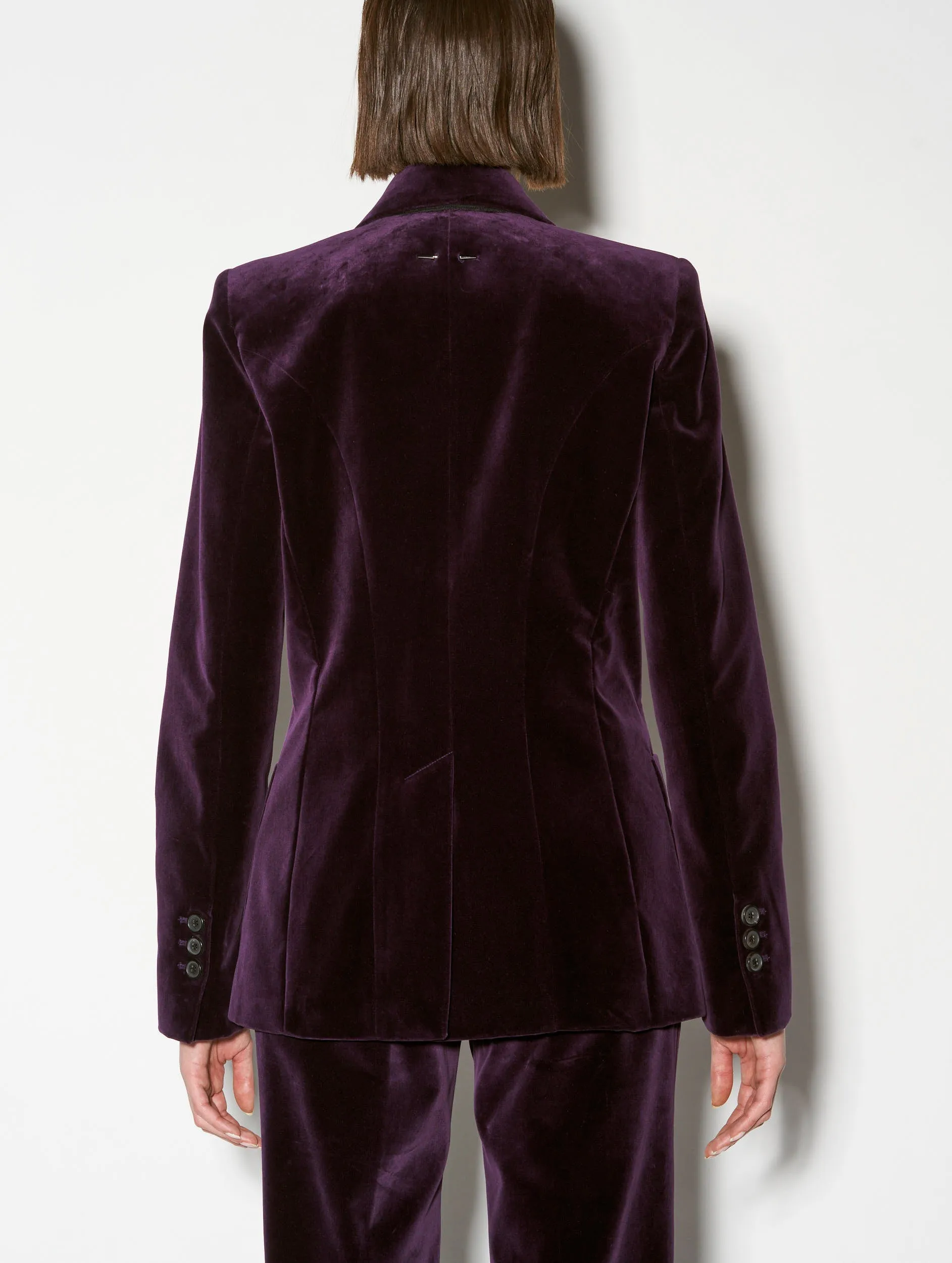 Plum smooth velvet suit jacket