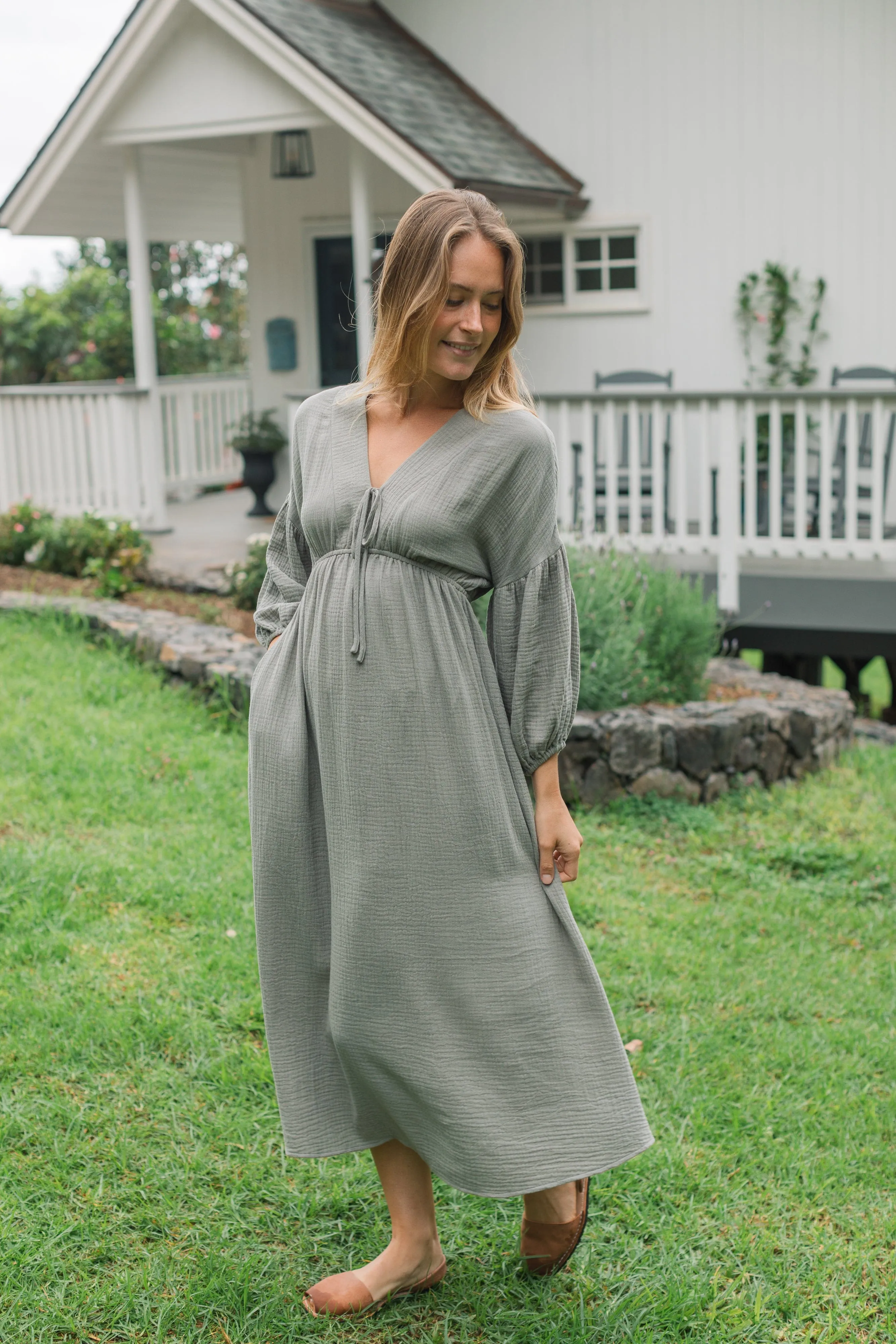 Port Augusta Dress - Dusty Eucalyptus