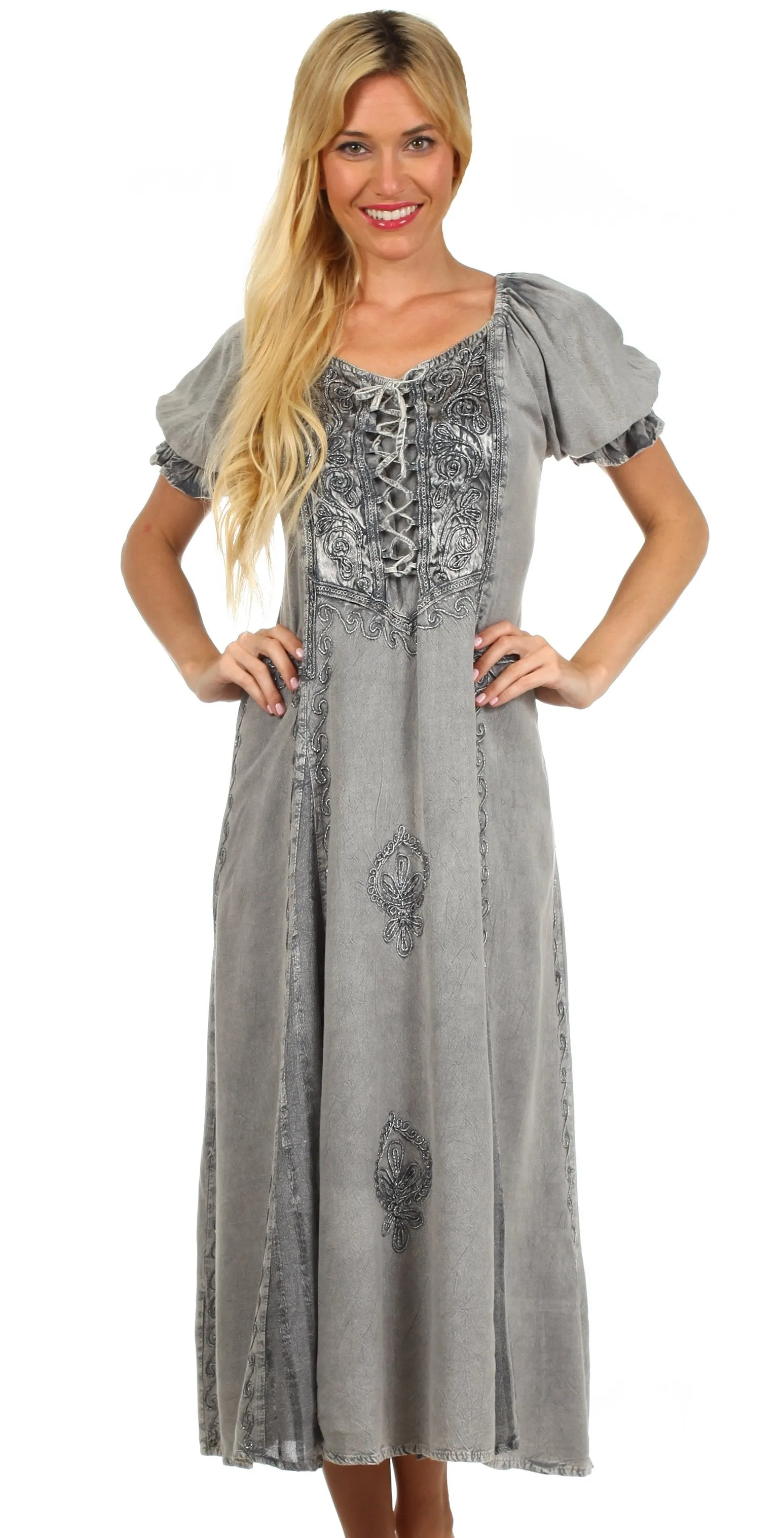 Sakkas Bridget Embroidered Renaissance Dress