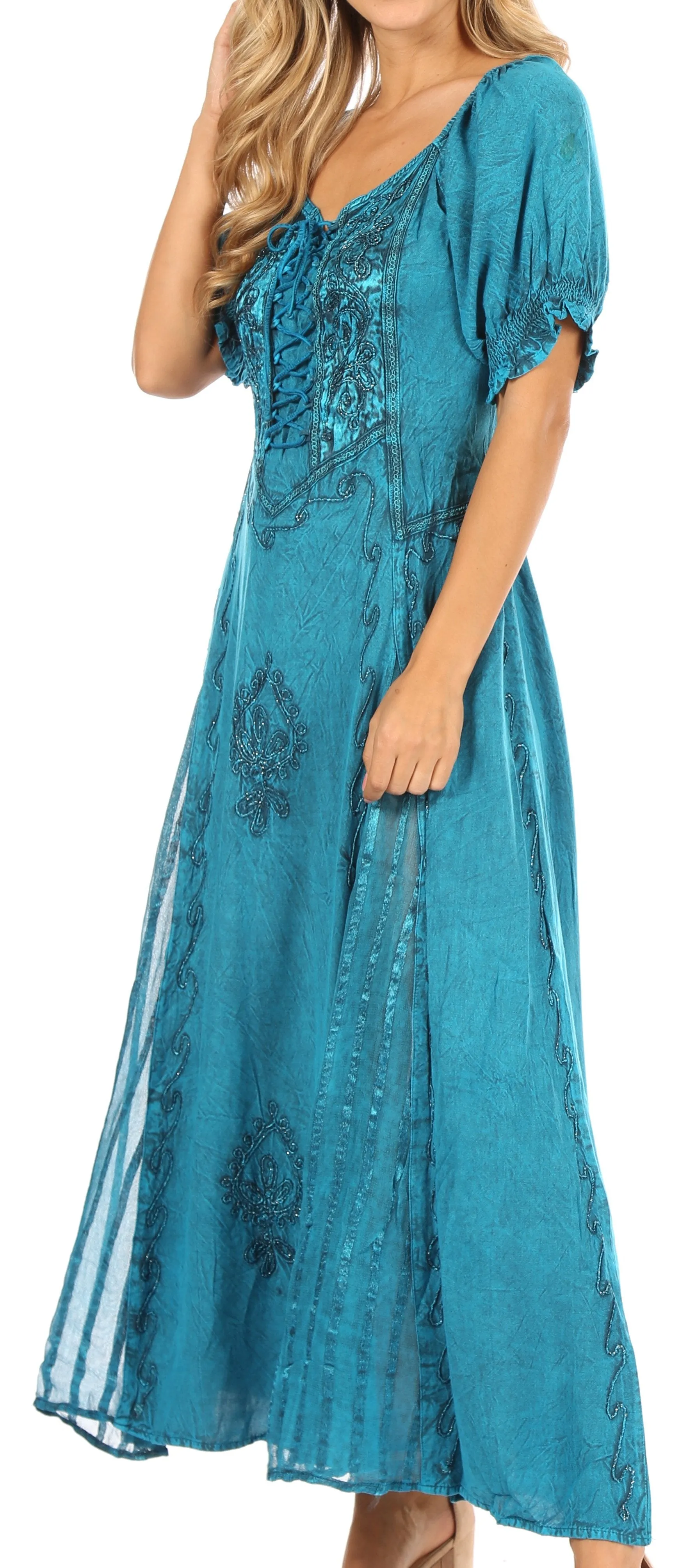 Sakkas Bridget Embroidered Renaissance Dress