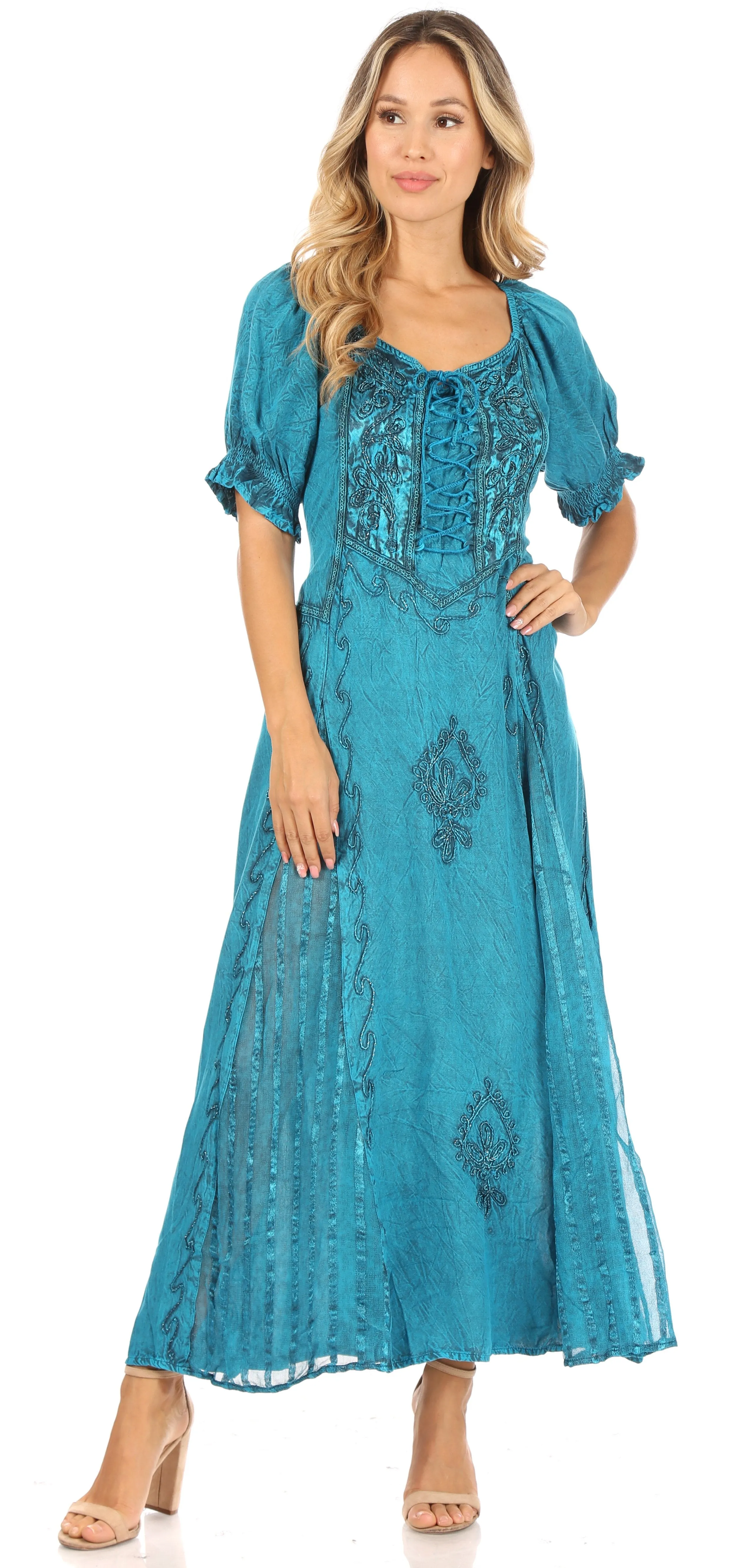 Sakkas Bridget Embroidered Renaissance Dress