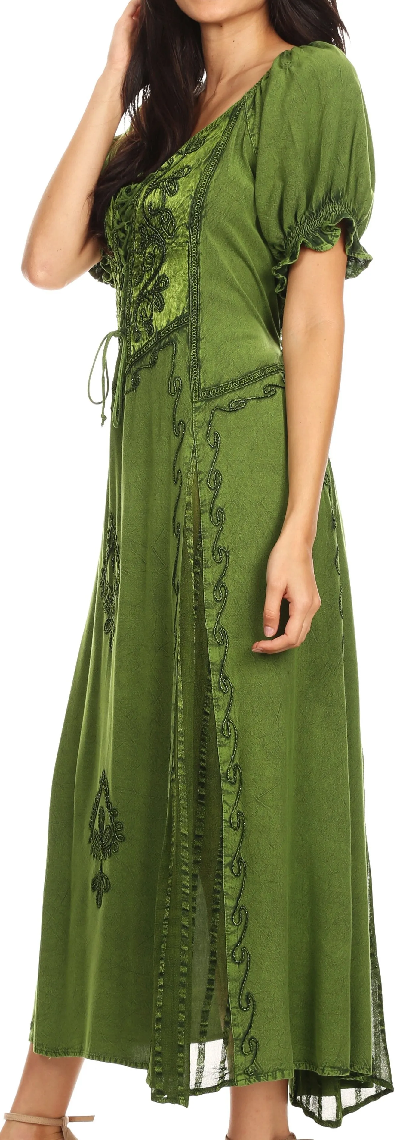 Sakkas Bridget Embroidered Renaissance Dress