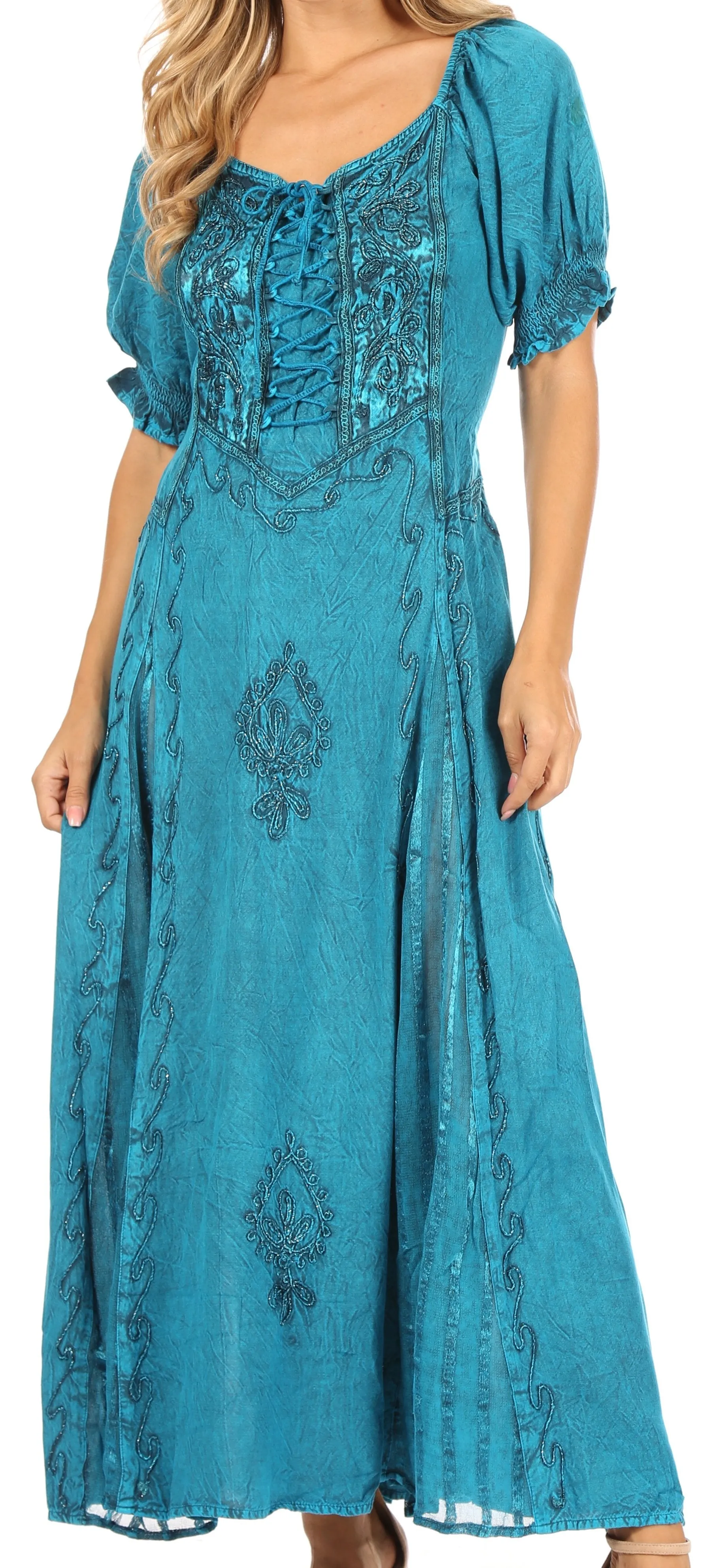 Sakkas Bridget Embroidered Renaissance Dress