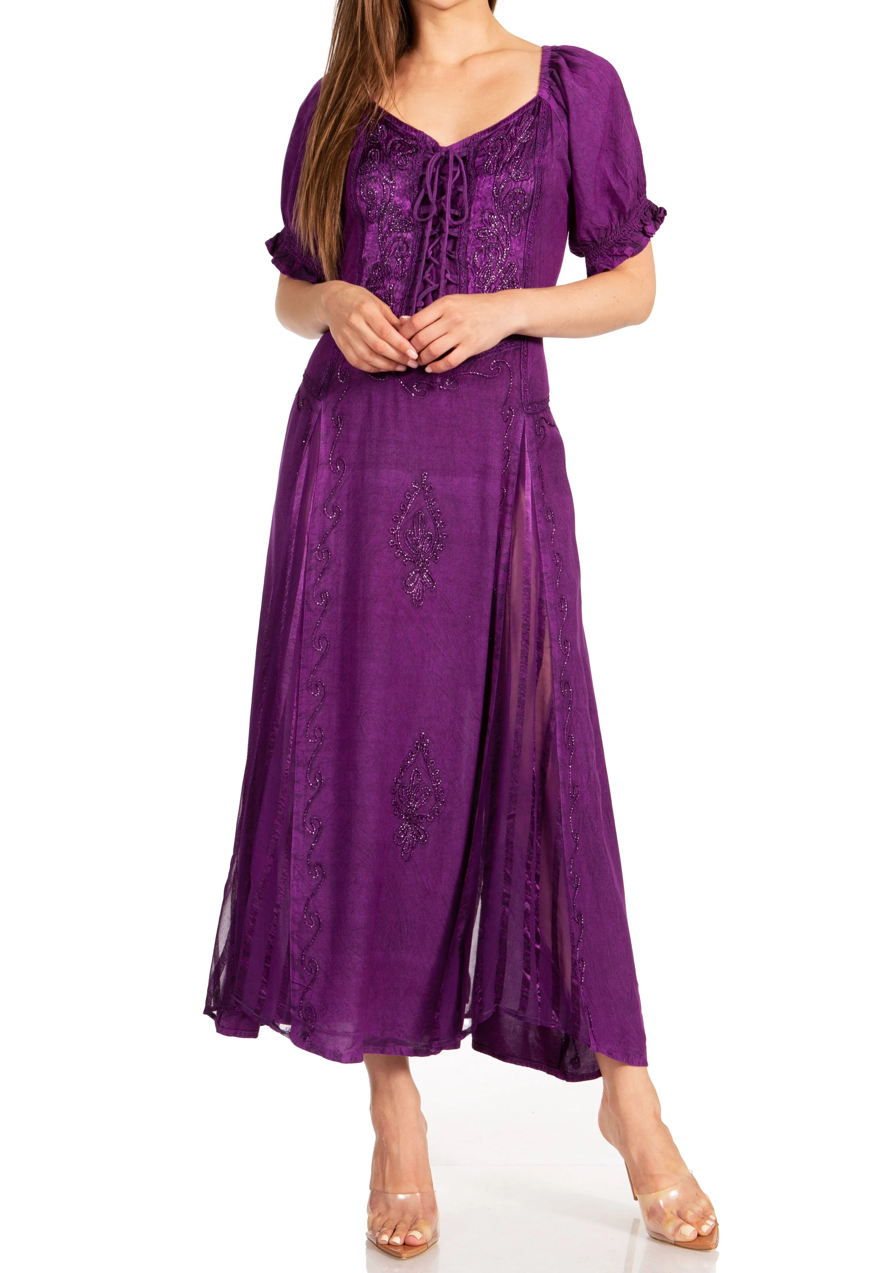 Sakkas Bridget Embroidered Renaissance Dress