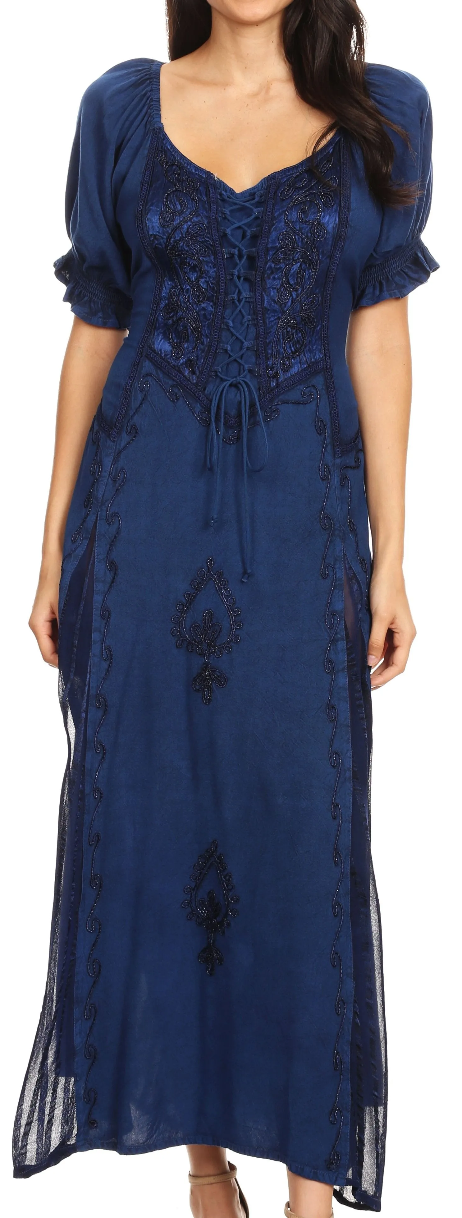 Sakkas Bridget Embroidered Renaissance Dress