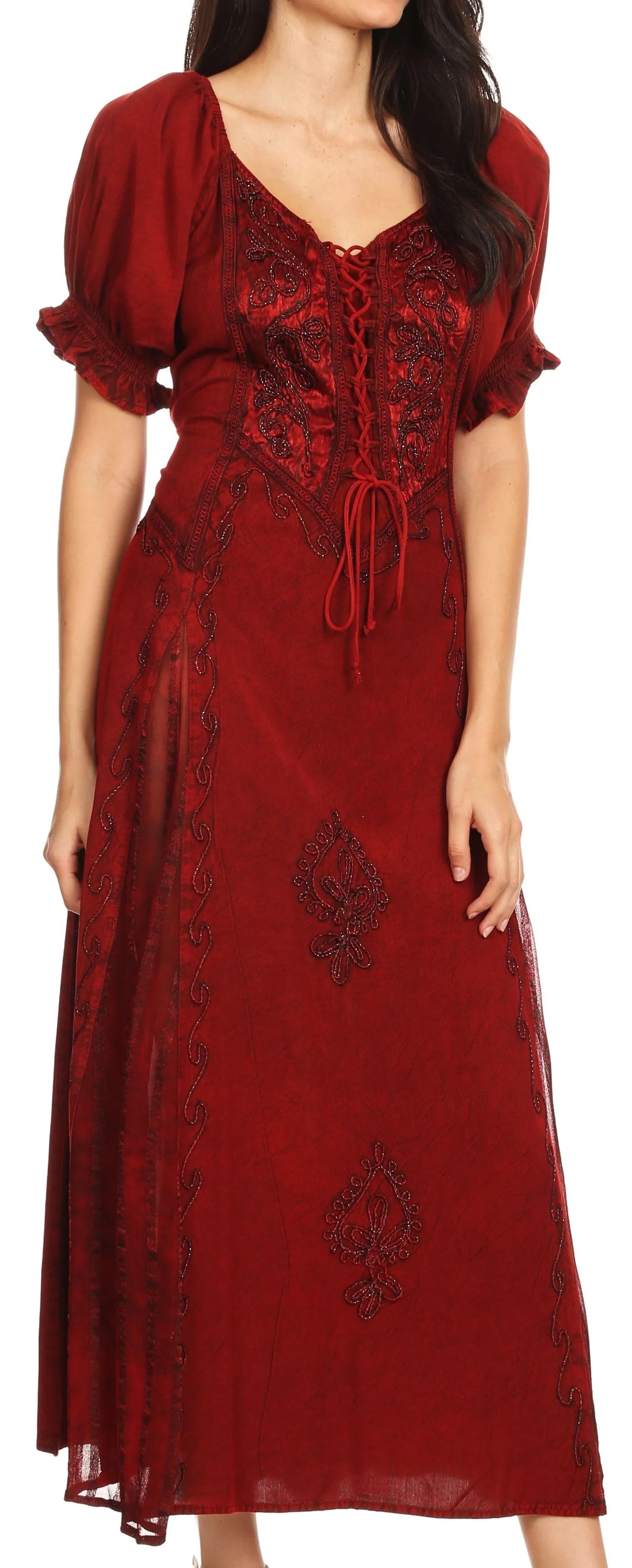 Sakkas Bridget Embroidered Renaissance Dress