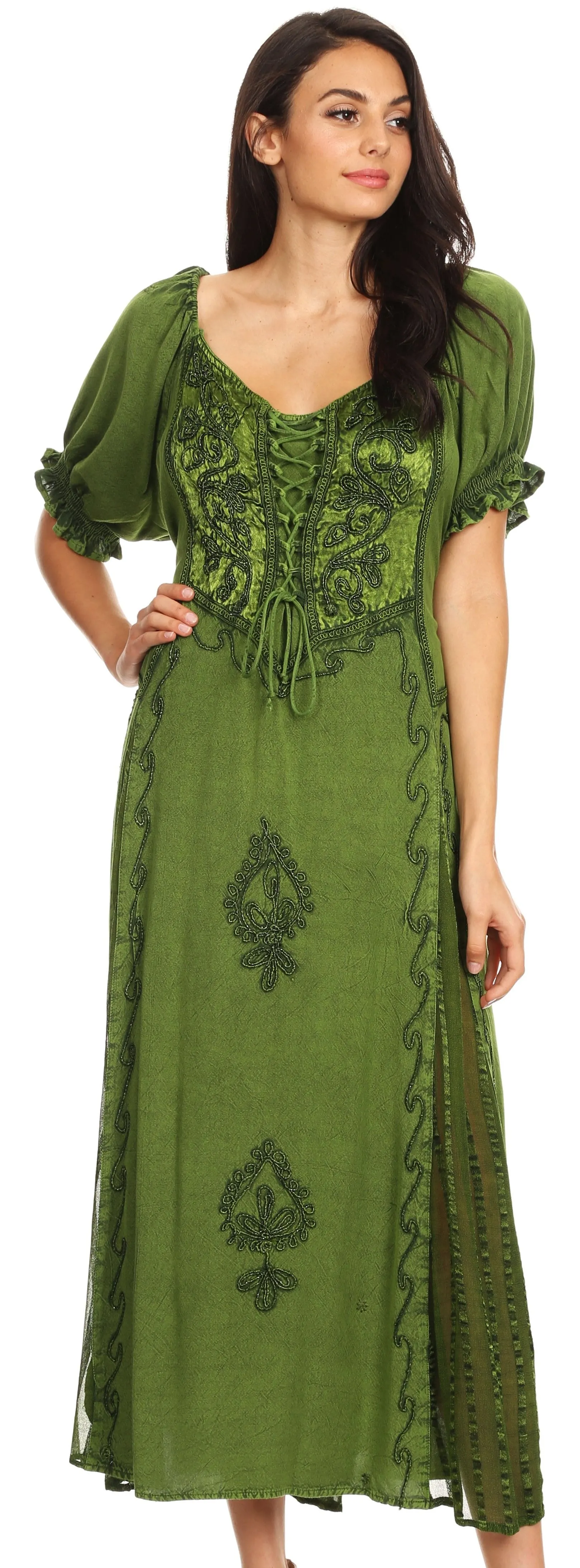 Sakkas Bridget Embroidered Renaissance Dress